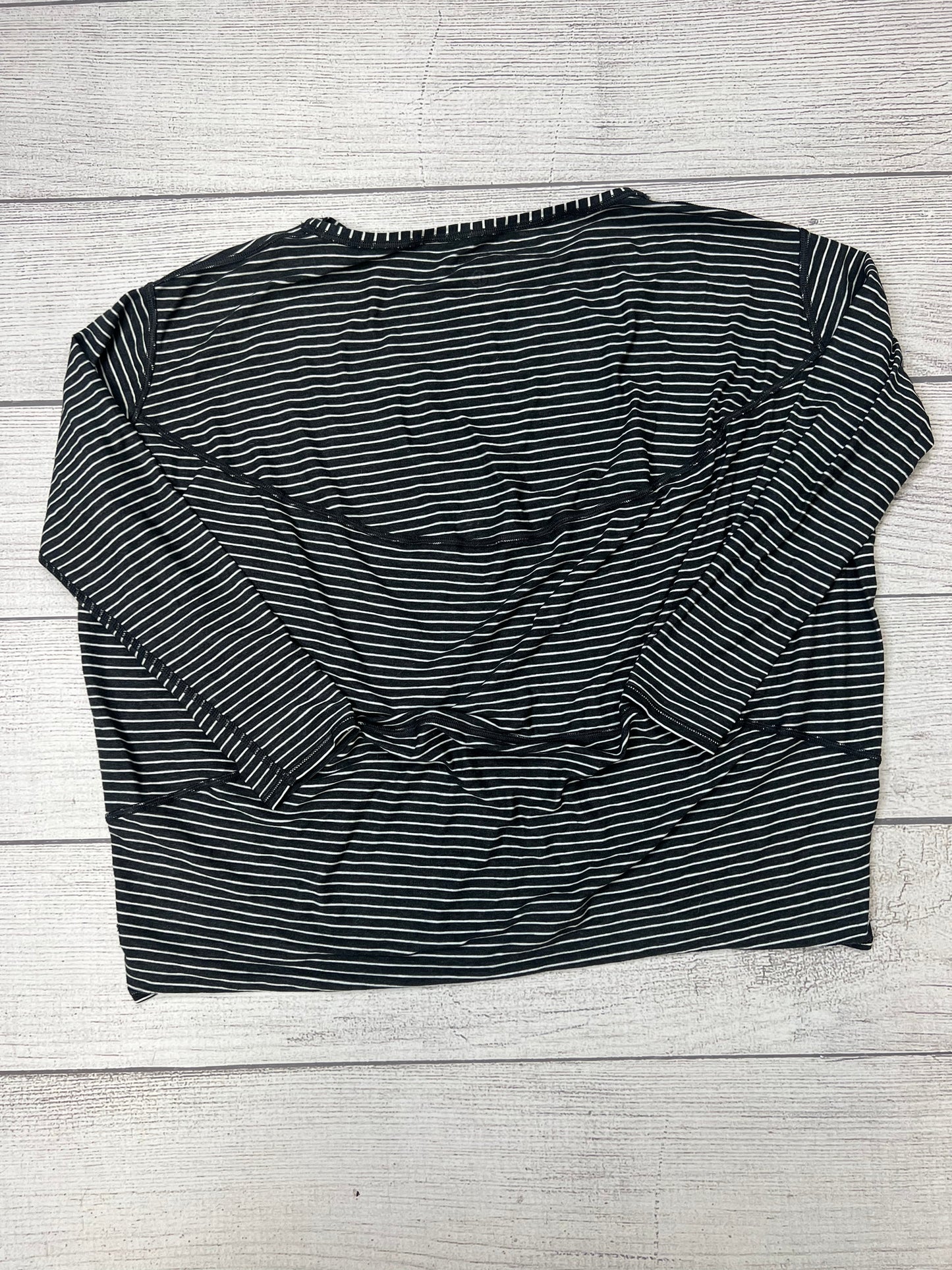 Striped Athletic Top Long Sleeve Collar Lululemon, Size L
