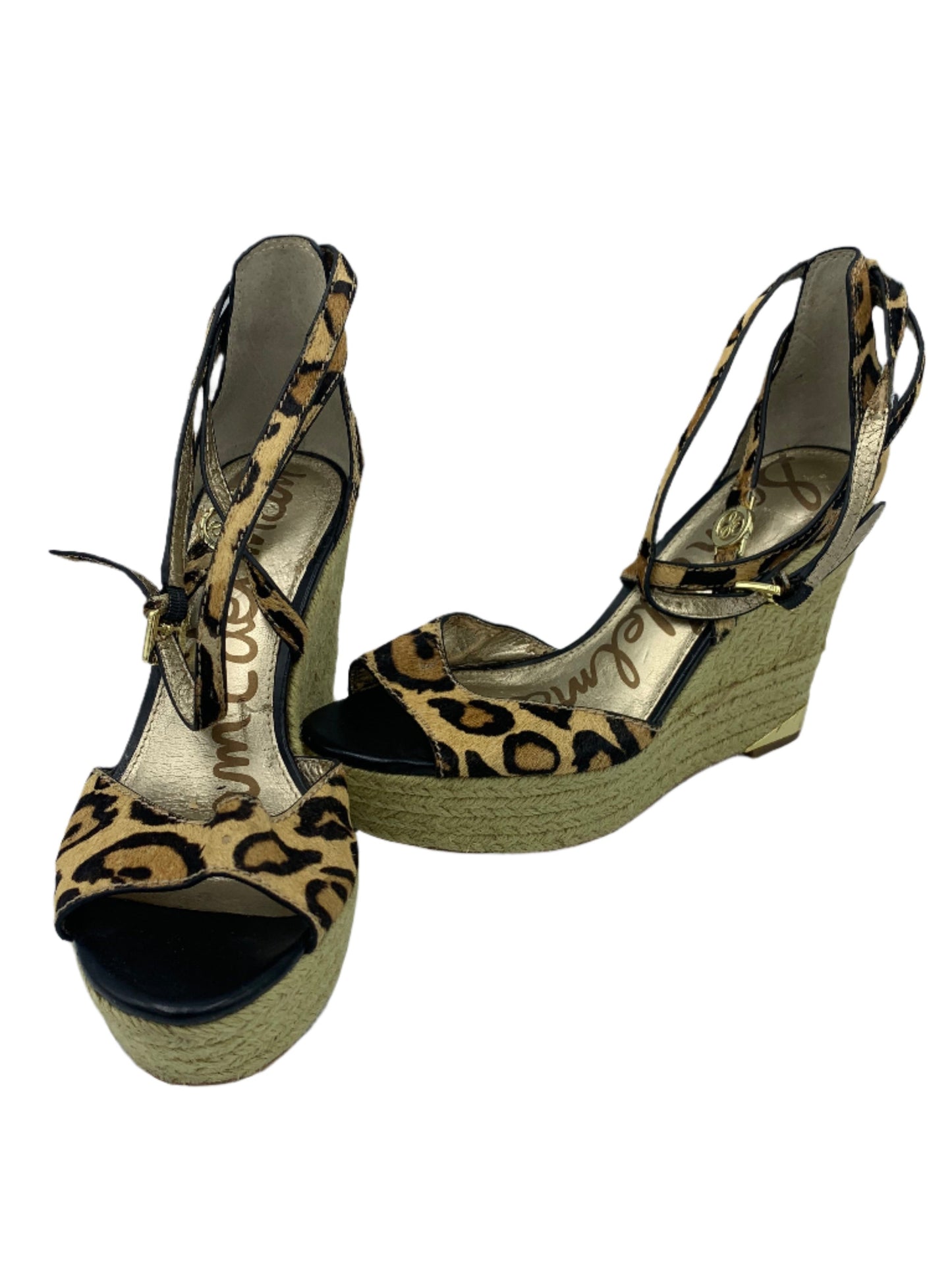 Animal Print Shoes Heels Block Sam Edelman, Size 8.5