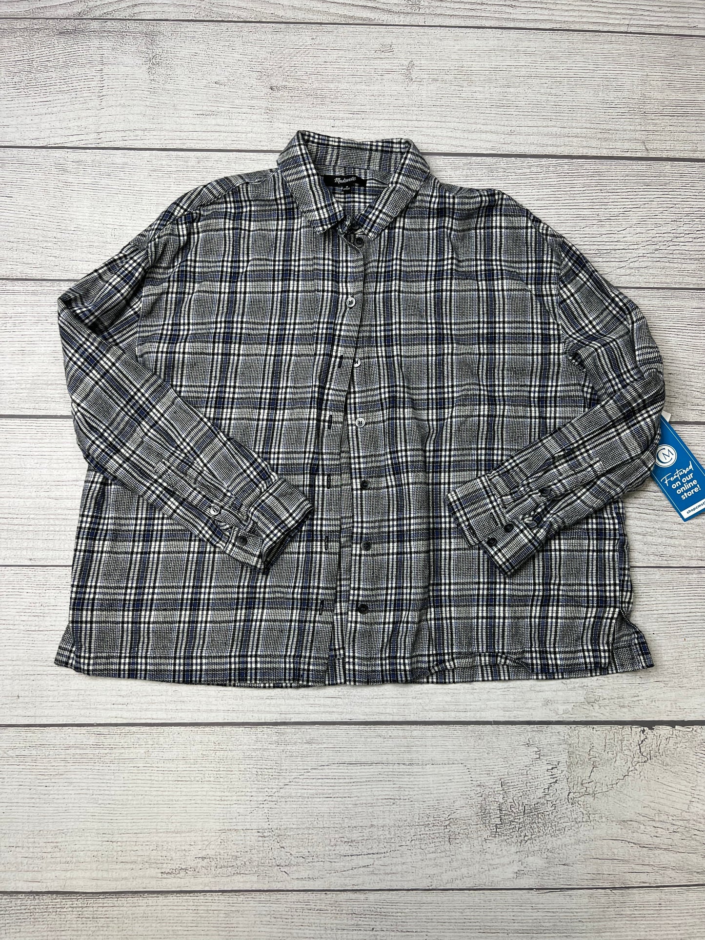 Plaid Blouse Long Sleeve Madewell, Size M