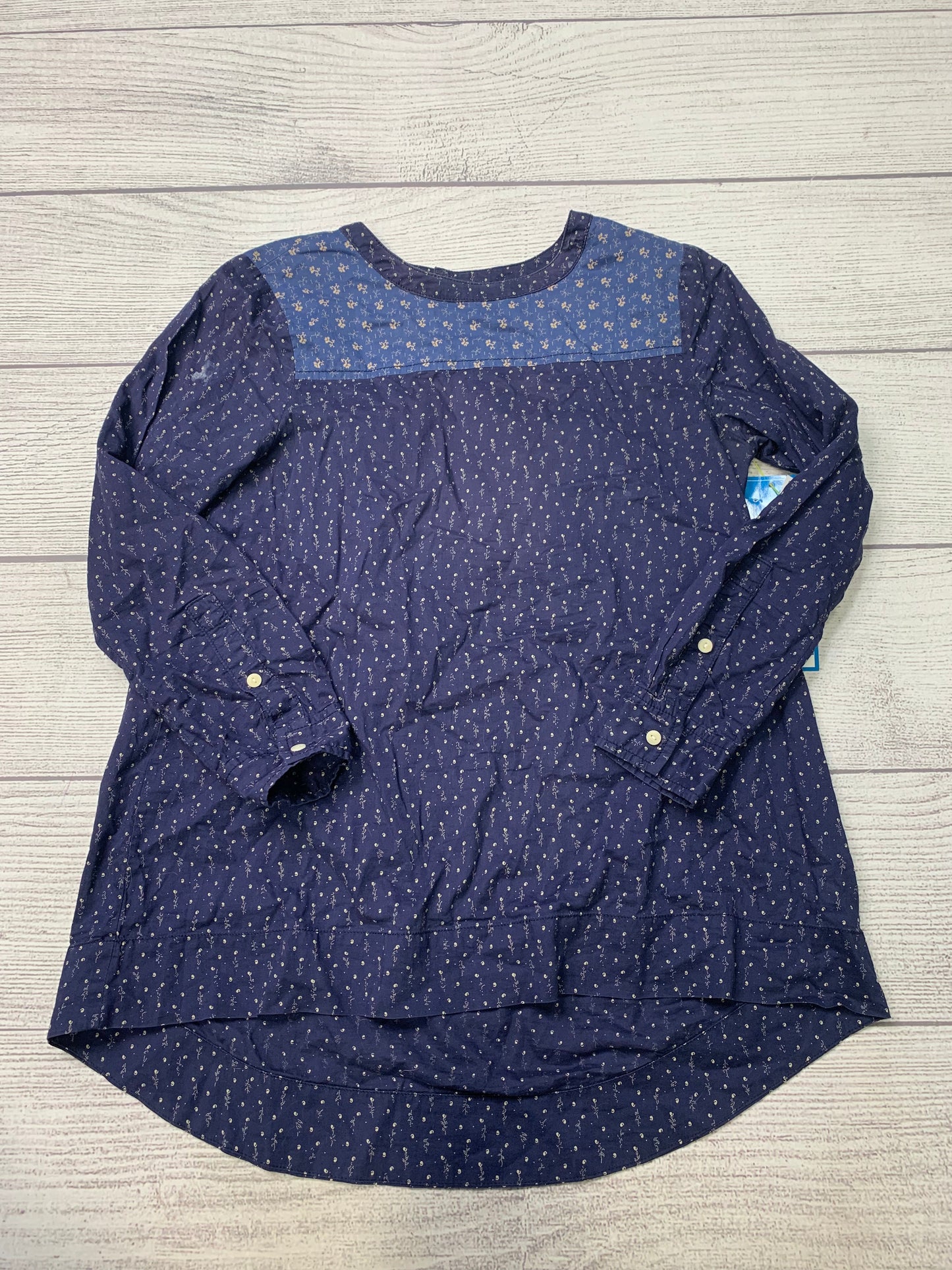 Navy Top Long Sleeve Madewell, Size Xs