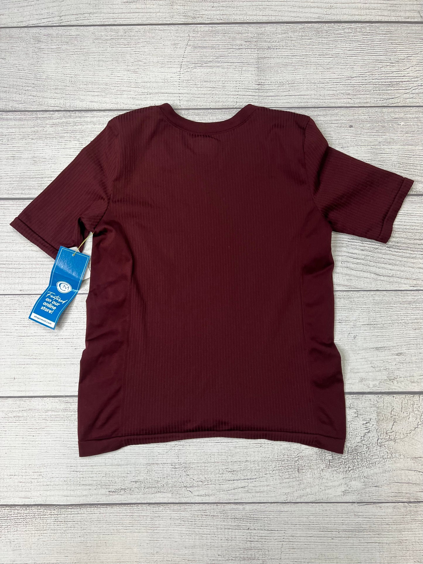 Maroon Athletic Top Short Sleeve Athleta, Size M