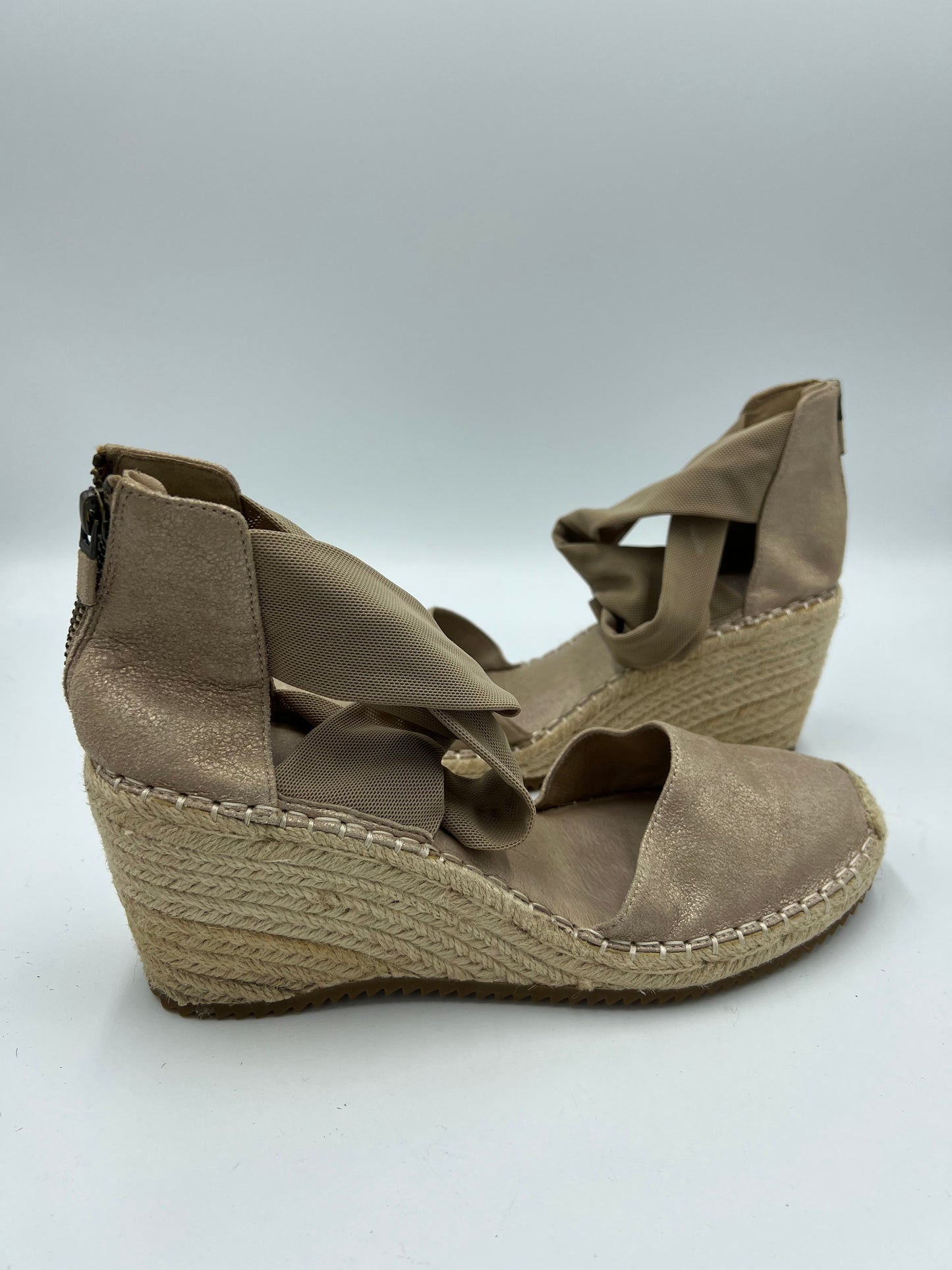 Beige Espadrille Wedges by Eileen Fisher, Size 10