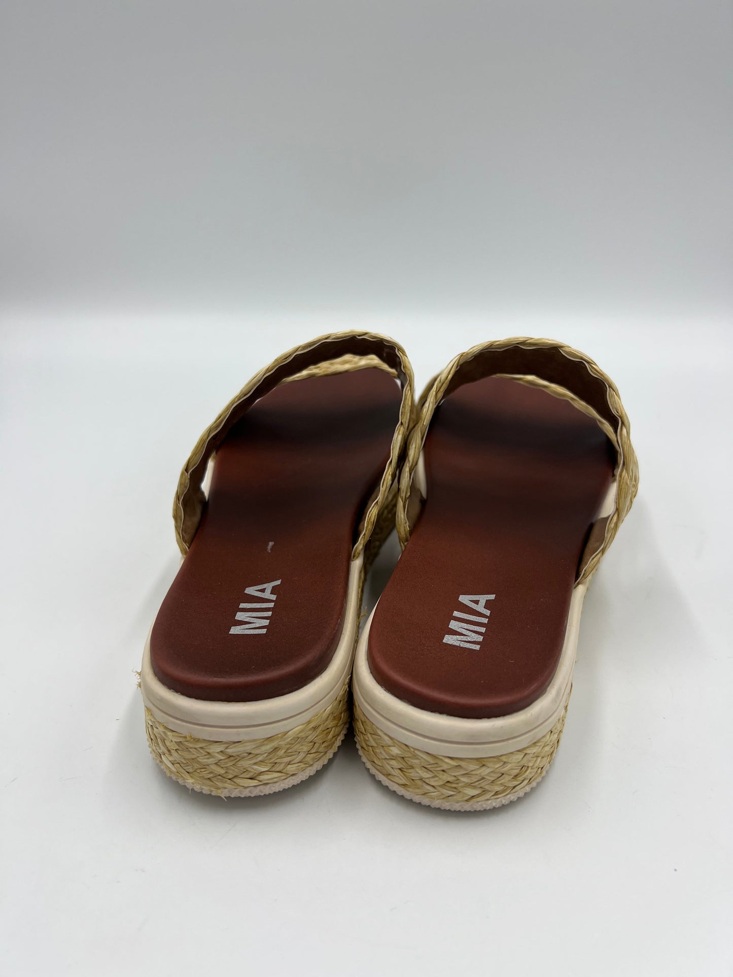 Straw Sandals Flats Mia, Size 8.5