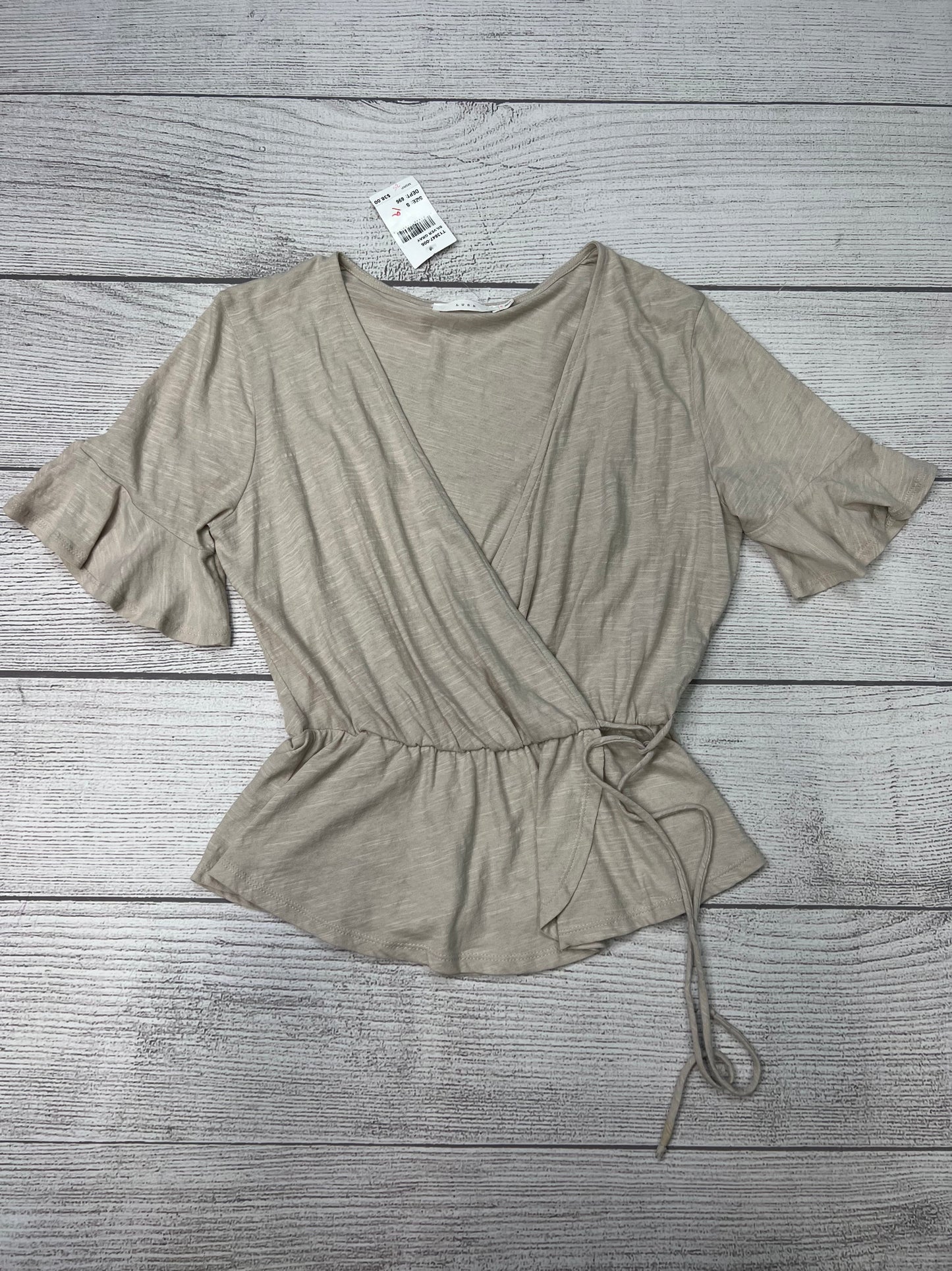 Top Short Sleeve By Lush In Brown, Size: S