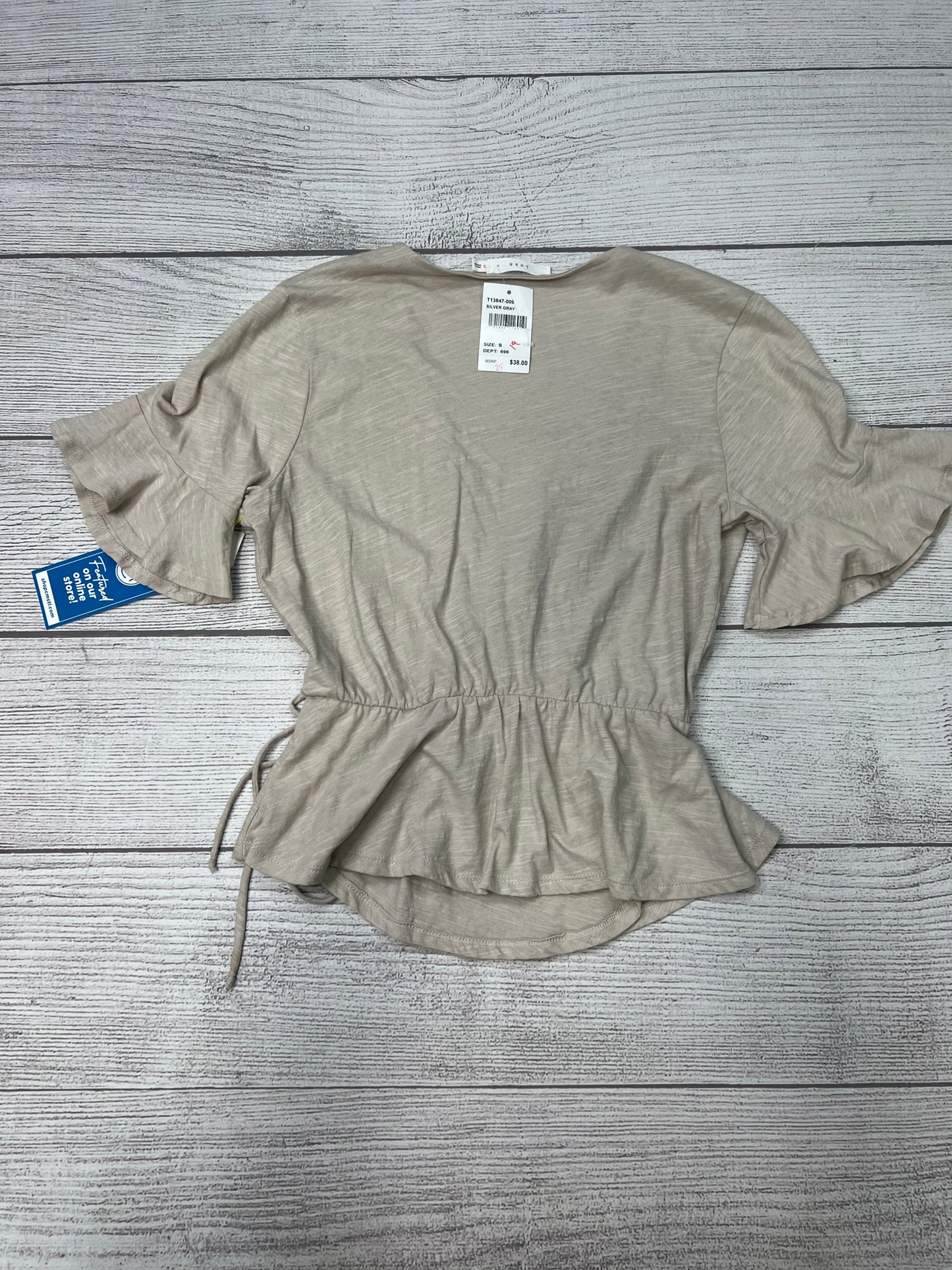 Top Short Sleeve By Lush In Brown, Size: S