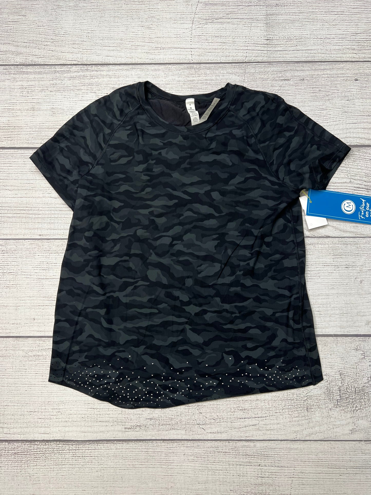 Athletic Top Short Sleeve By Lululemon In Black, Size: S