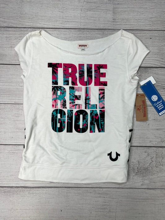 Top Sleeveless Designer By True Religion In White, Size: L