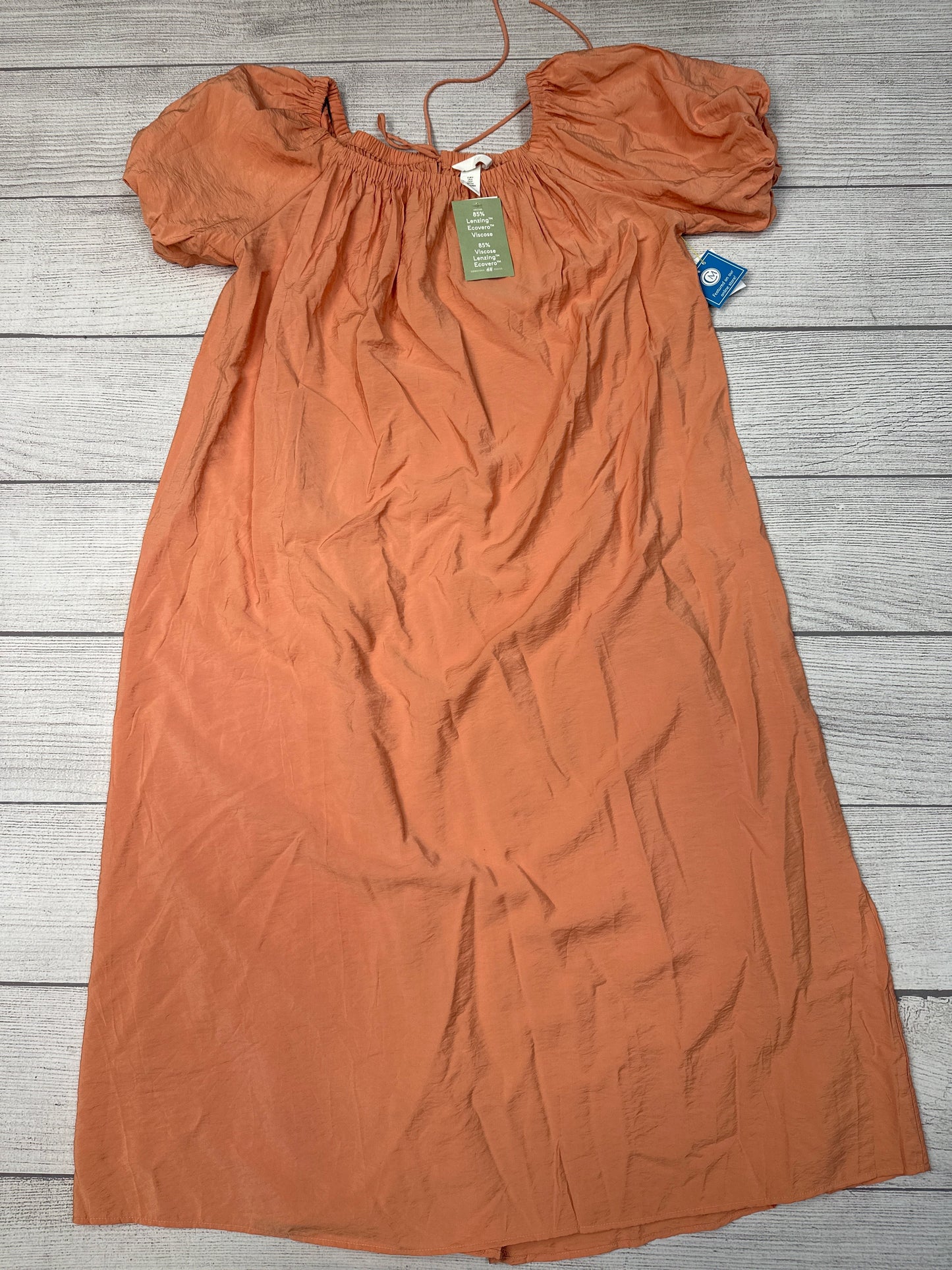 Dress Casual Midi By H&M In Orange, Size: S