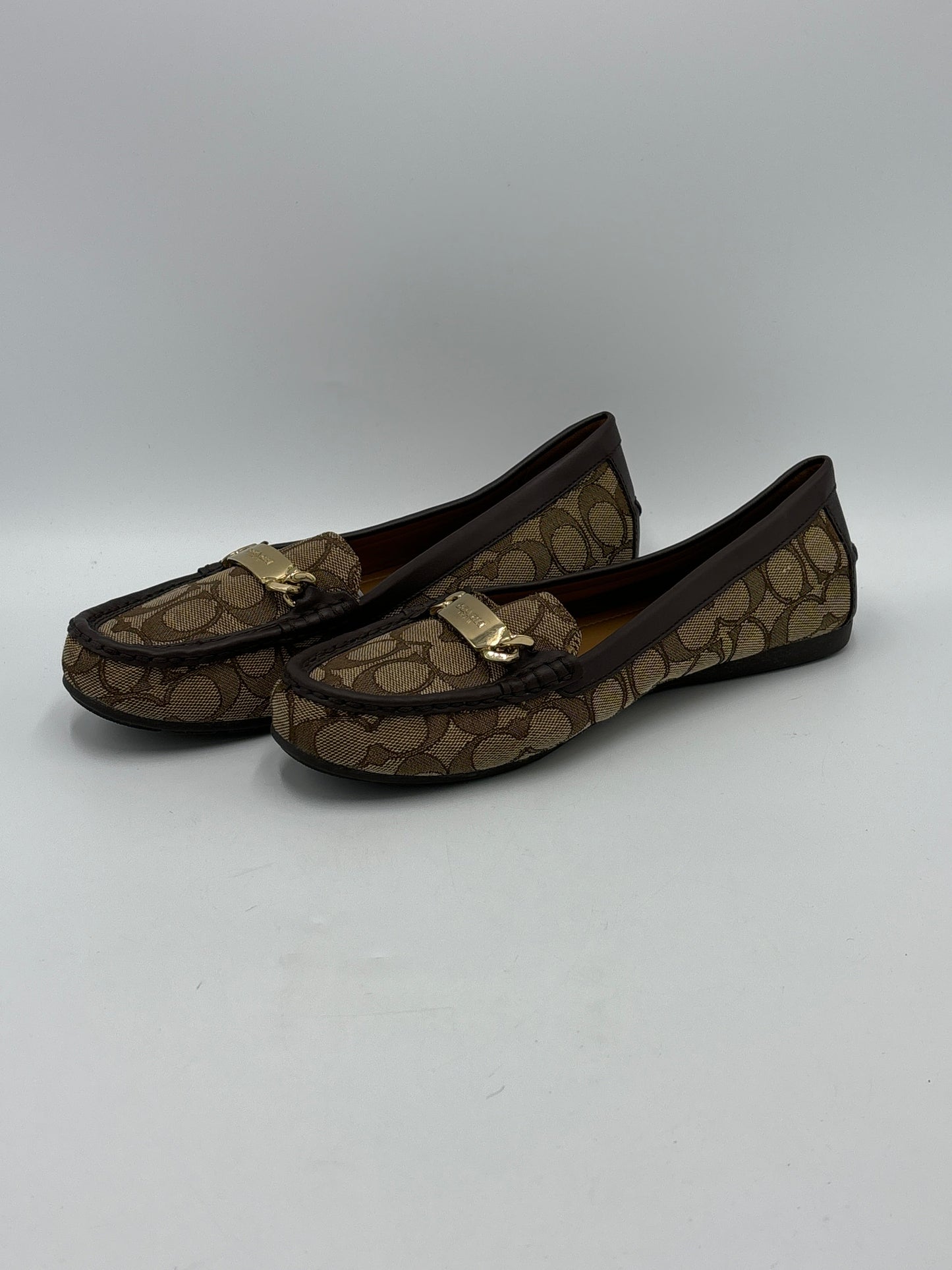 Shoes Designer By Coach In Monogram, Size: 9.5