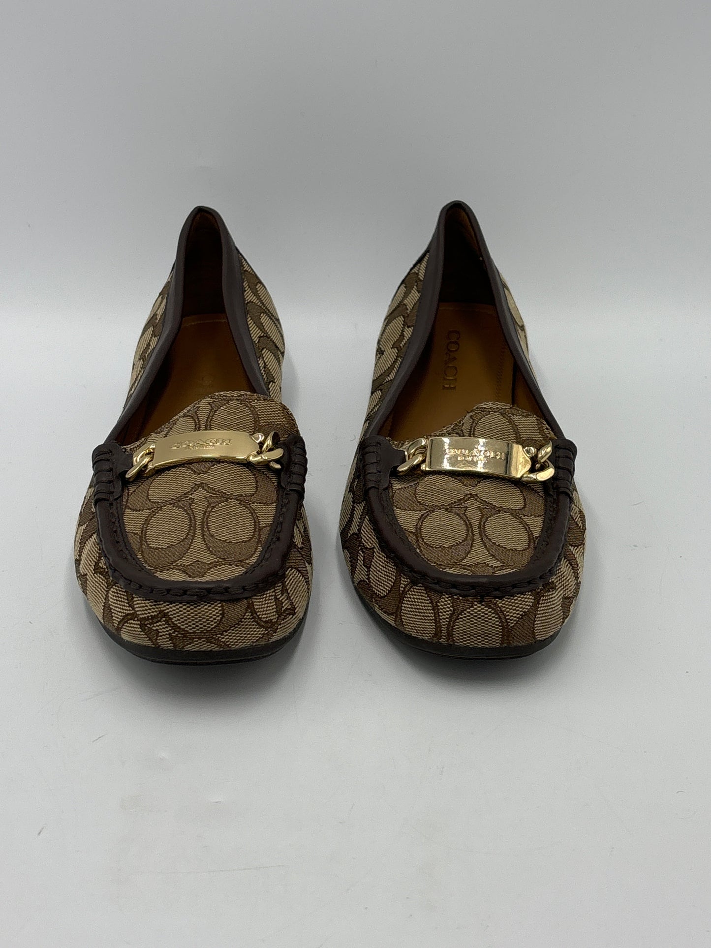 Shoes Designer By Coach In Monogram, Size: 9.5