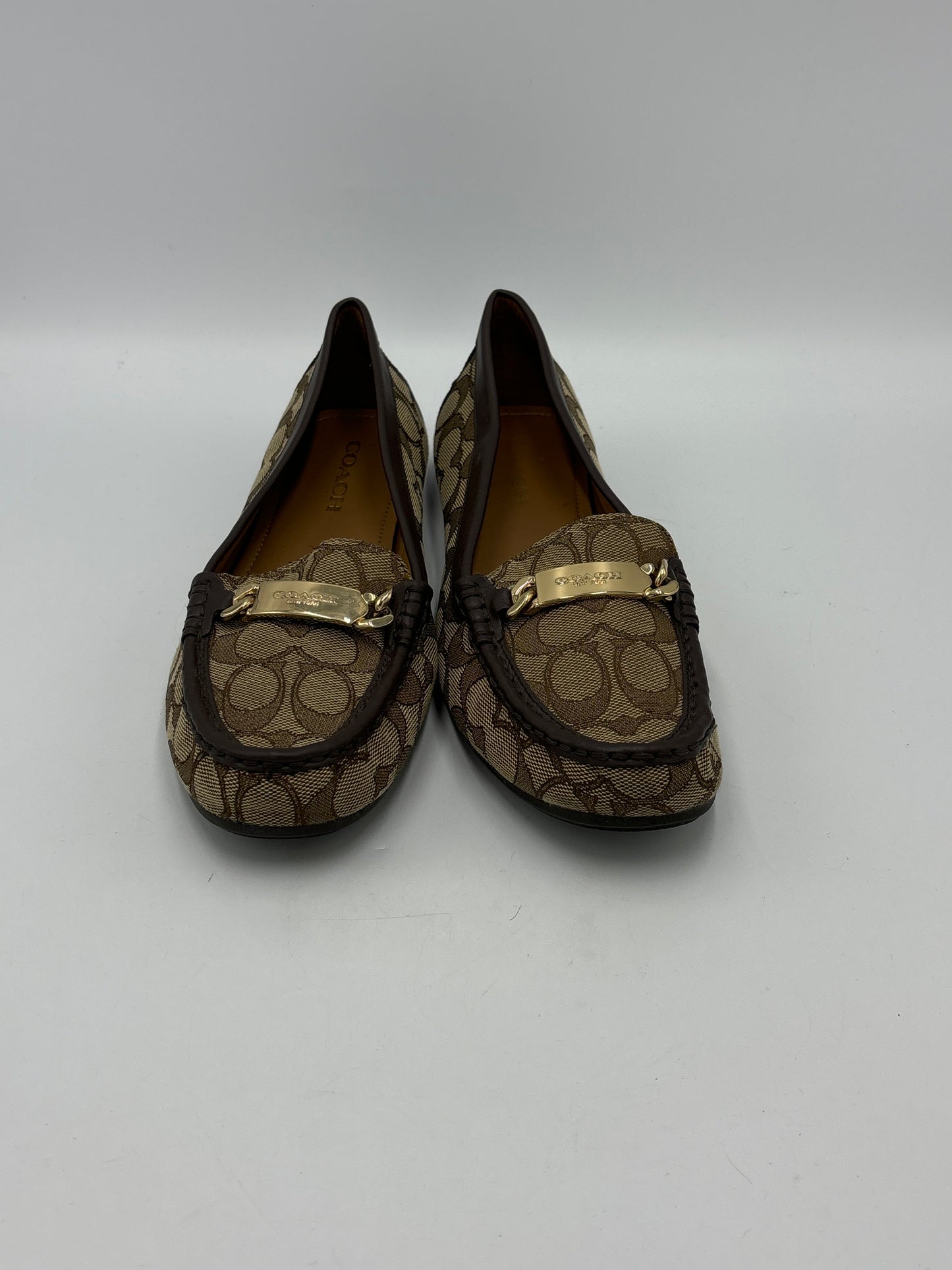 Shoes Designer By Coach In Monogram, Size: 9.5