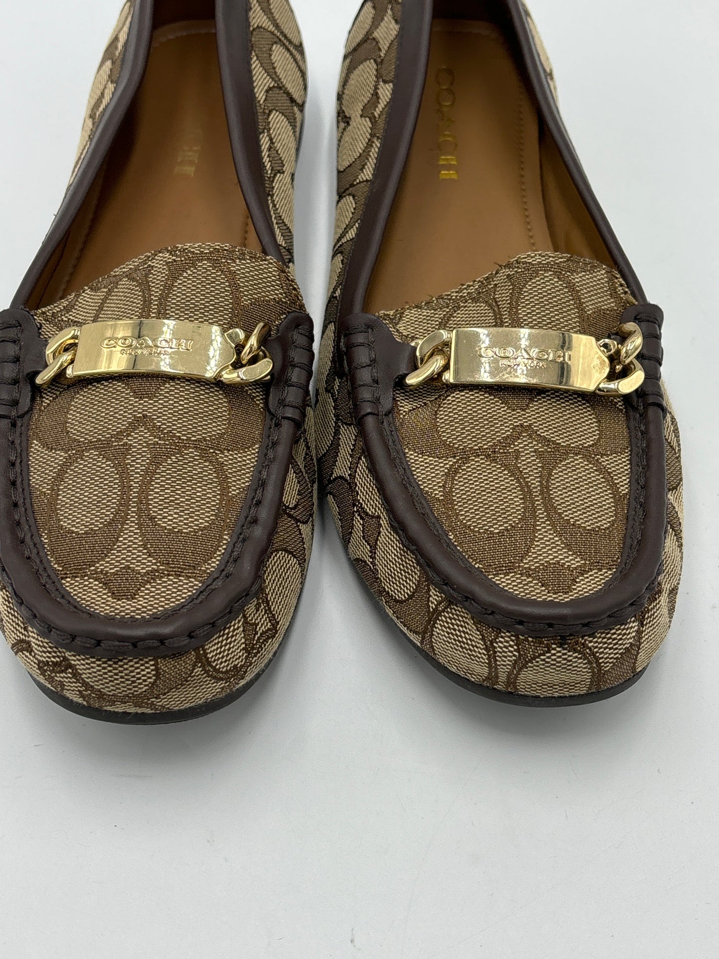 Shoes Designer By Coach In Monogram, Size: 9.5