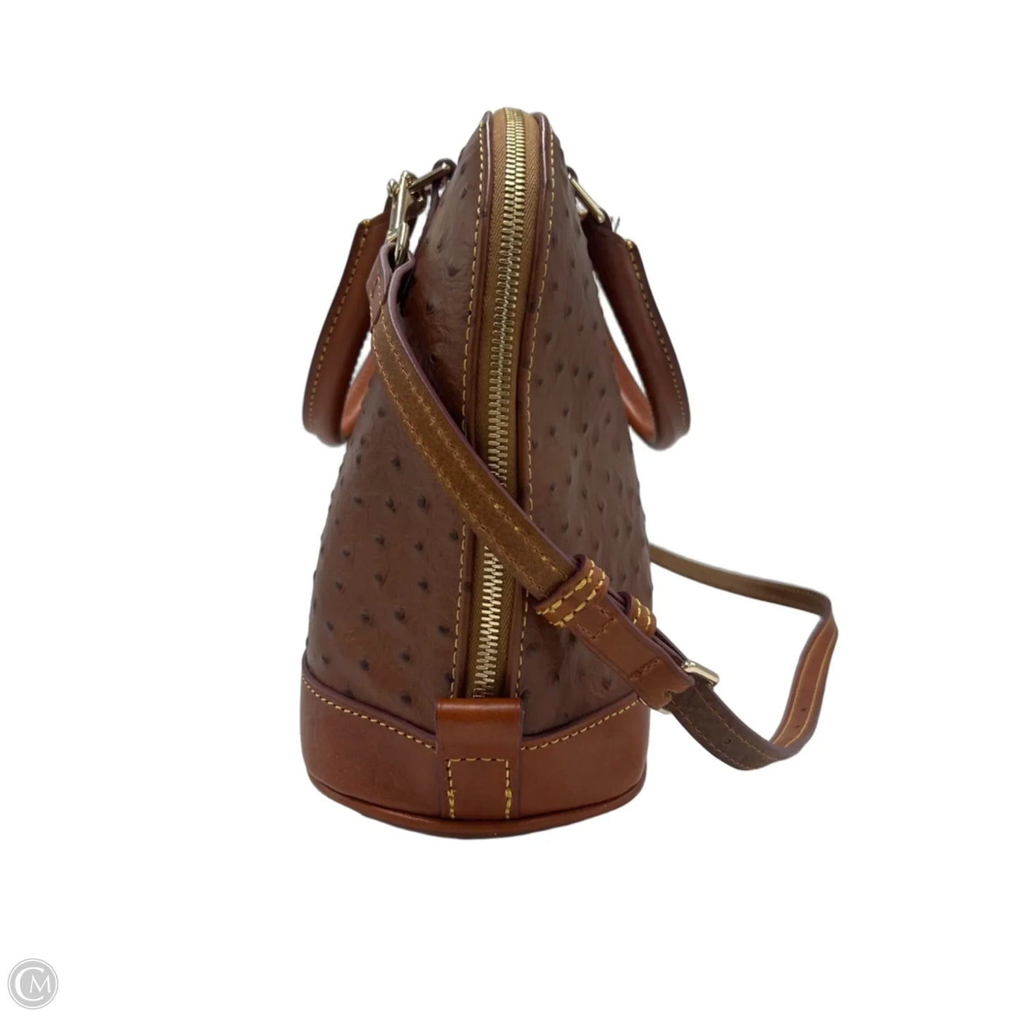 Dooney And Bourke Ostrich Domed Designer Satchel Handbag