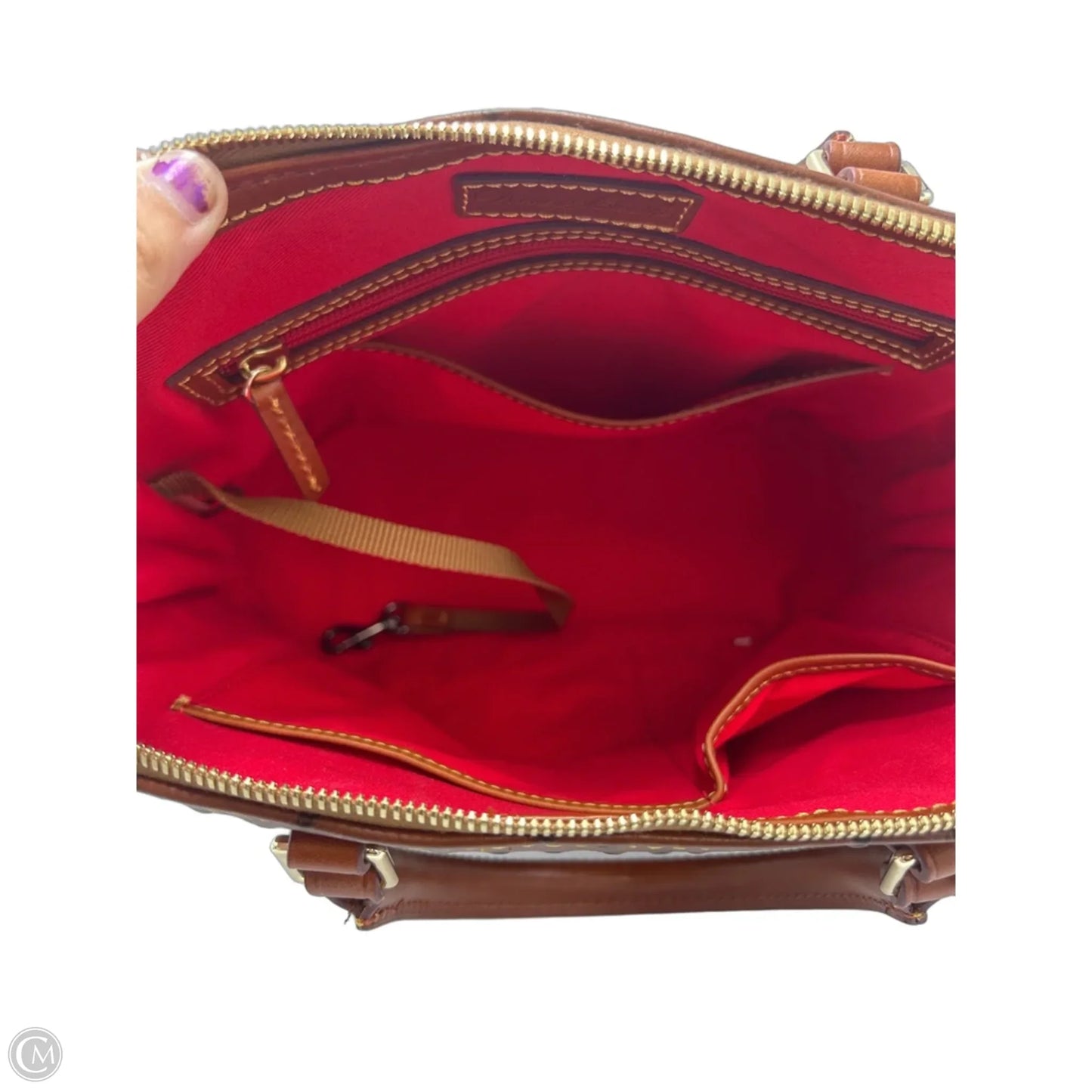 Dooney And Bourke Ostrich Domed Designer Satchel Handbag