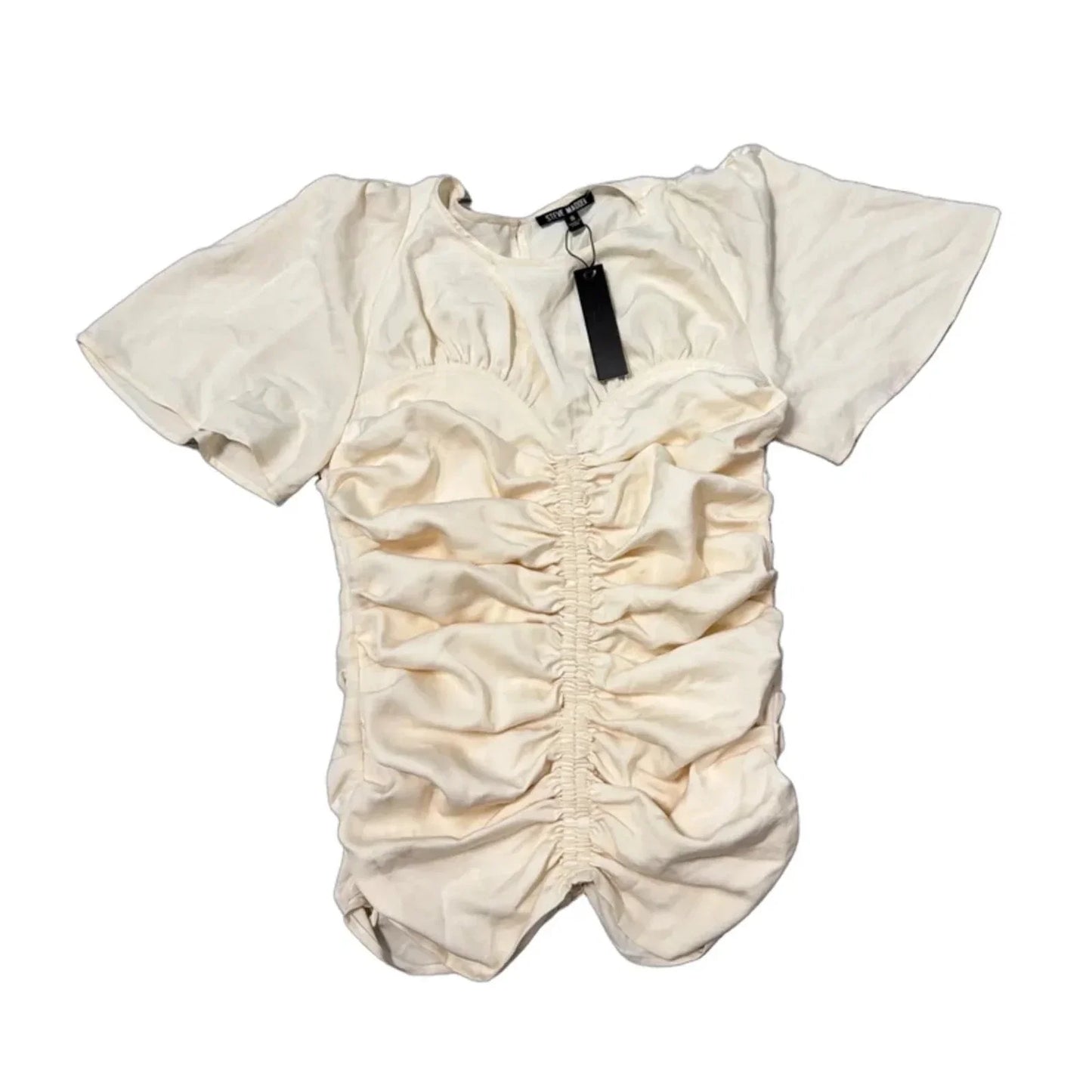 New! Top Short Sleeve By Steve Madden In Cream, Size: S