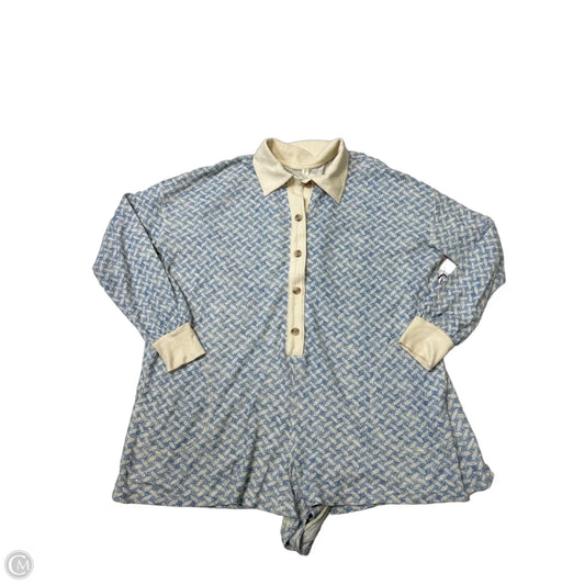 Romper By Anthropologie In Blue & Cream, Size: S