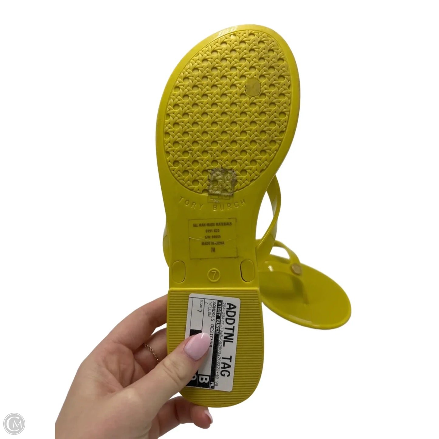 Sandals Designer By Tory Burch In Yellow, Size: 7