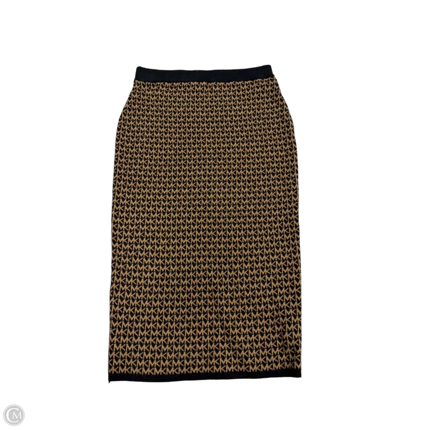 Skirt Midi By Michael By Michael Kors In Black & Tan, Size: S