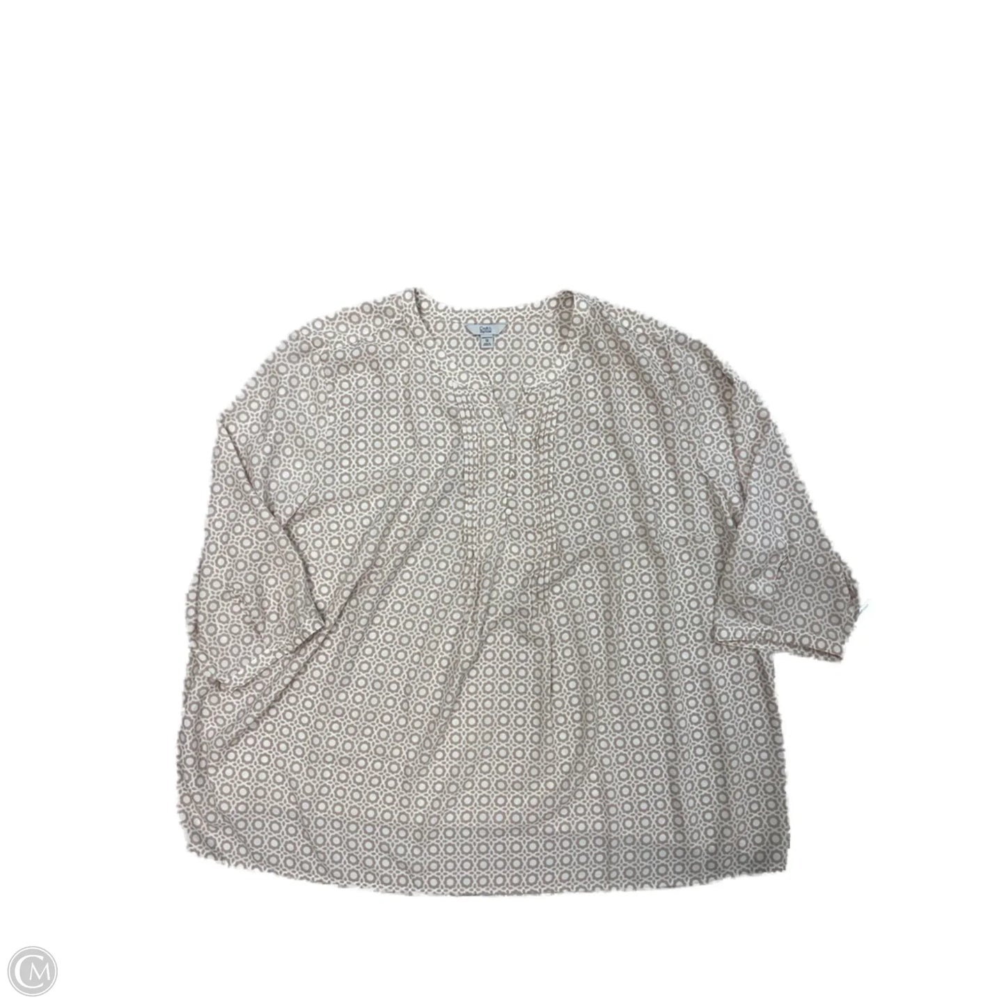 Top Long Sleeve By Croft And Barrow In Tan & White, Size: 6