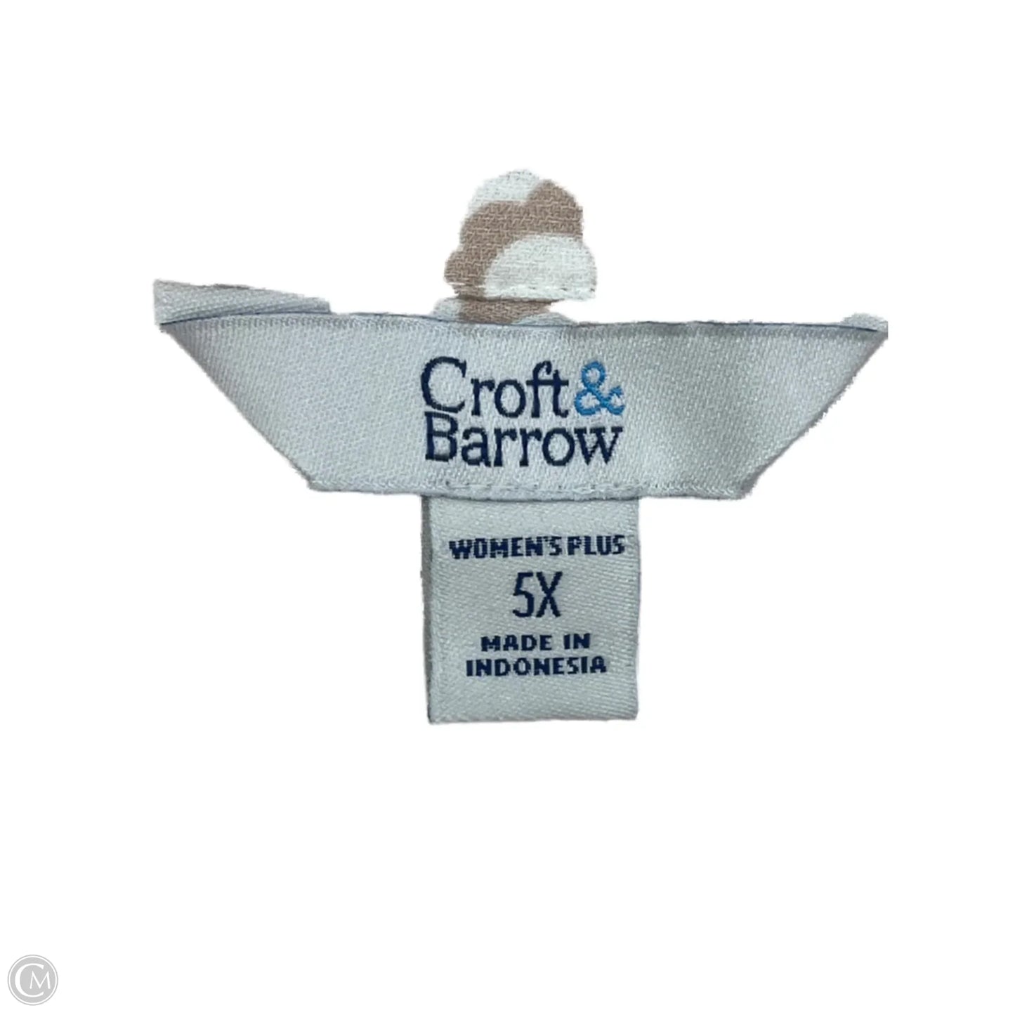 Top Long Sleeve By Croft And Barrow In Tan & White, Size: 6