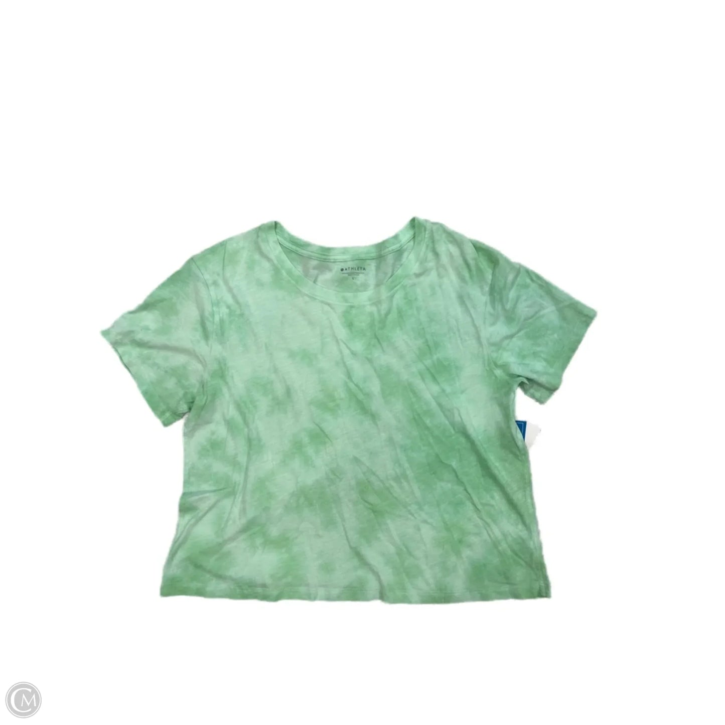 Athletic Top Short Sleeve By Athleta In Green, Size: L