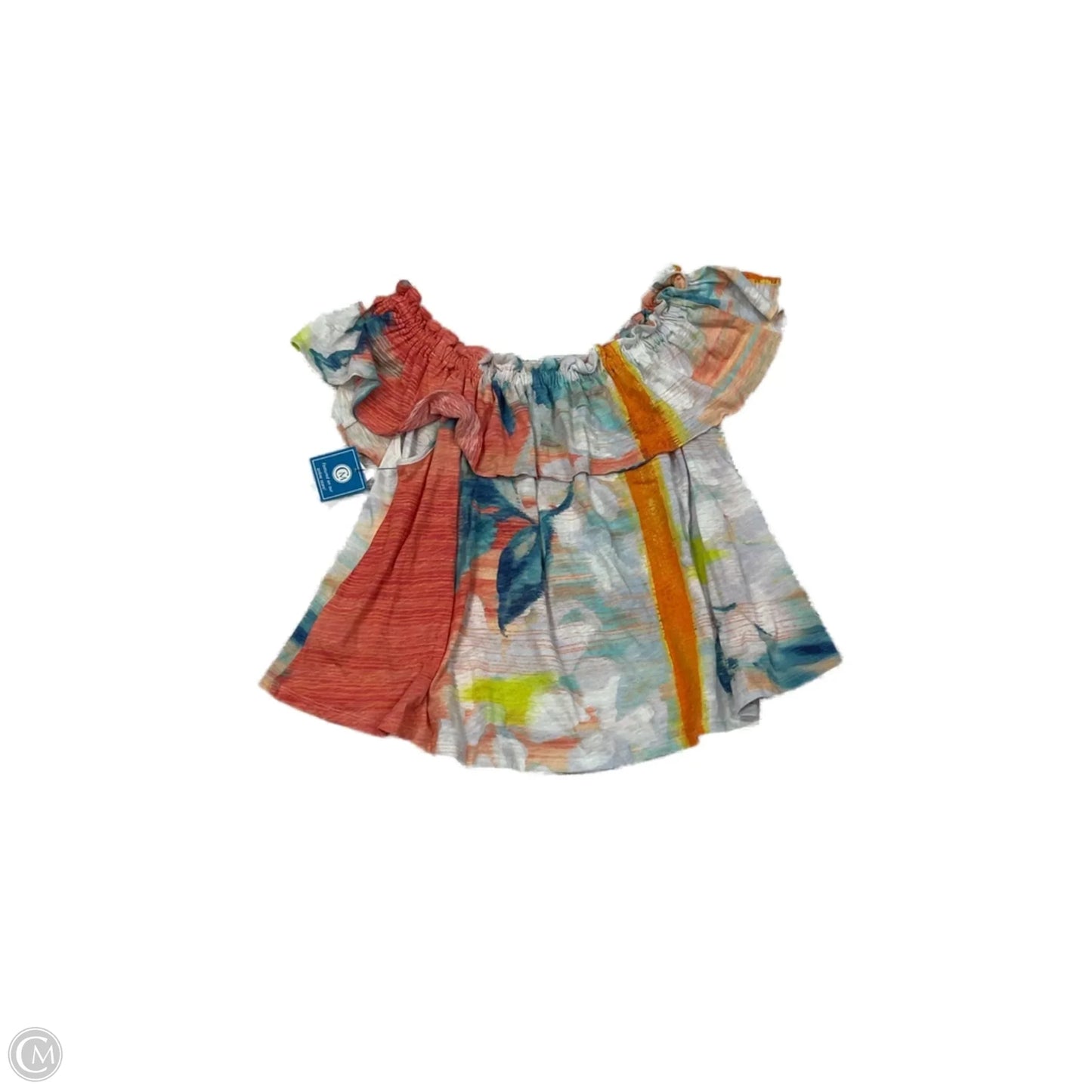 Top Short Sleeve Designer By Anthropologie In Multi-colored, Size: Xs