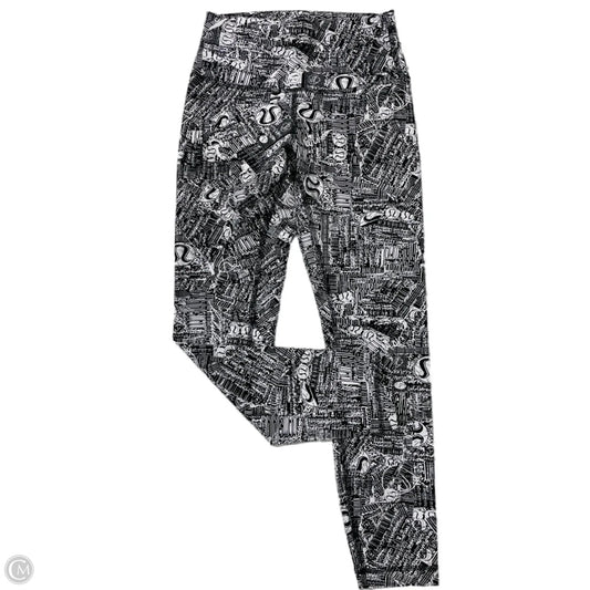 Athletic Leggings By Lululemon In Black & White, Size: S
