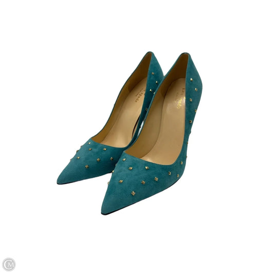 Shoes Designer By Kate Spade In Blue & Gold, Size: 9.5