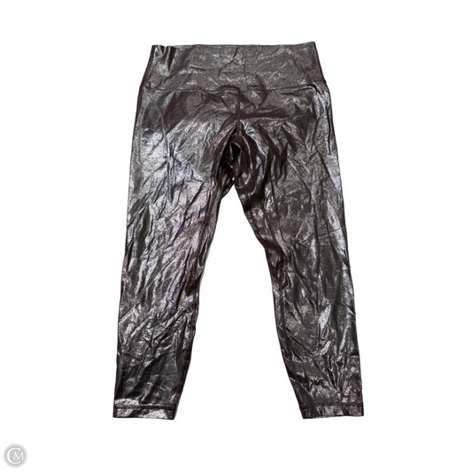 Athletic Leggings By Lululemon In Brown & Silver, Size: L