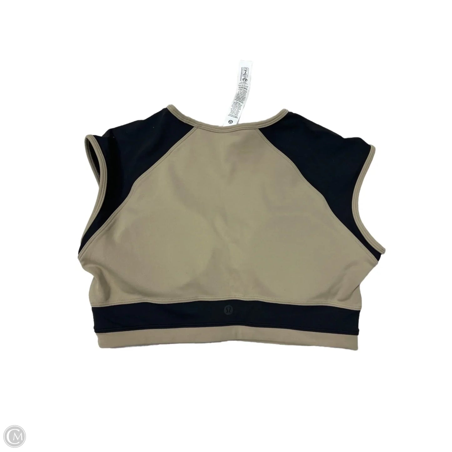 Athletic Top Short Sleeve By Lululemon In Black & Brown, Size: L