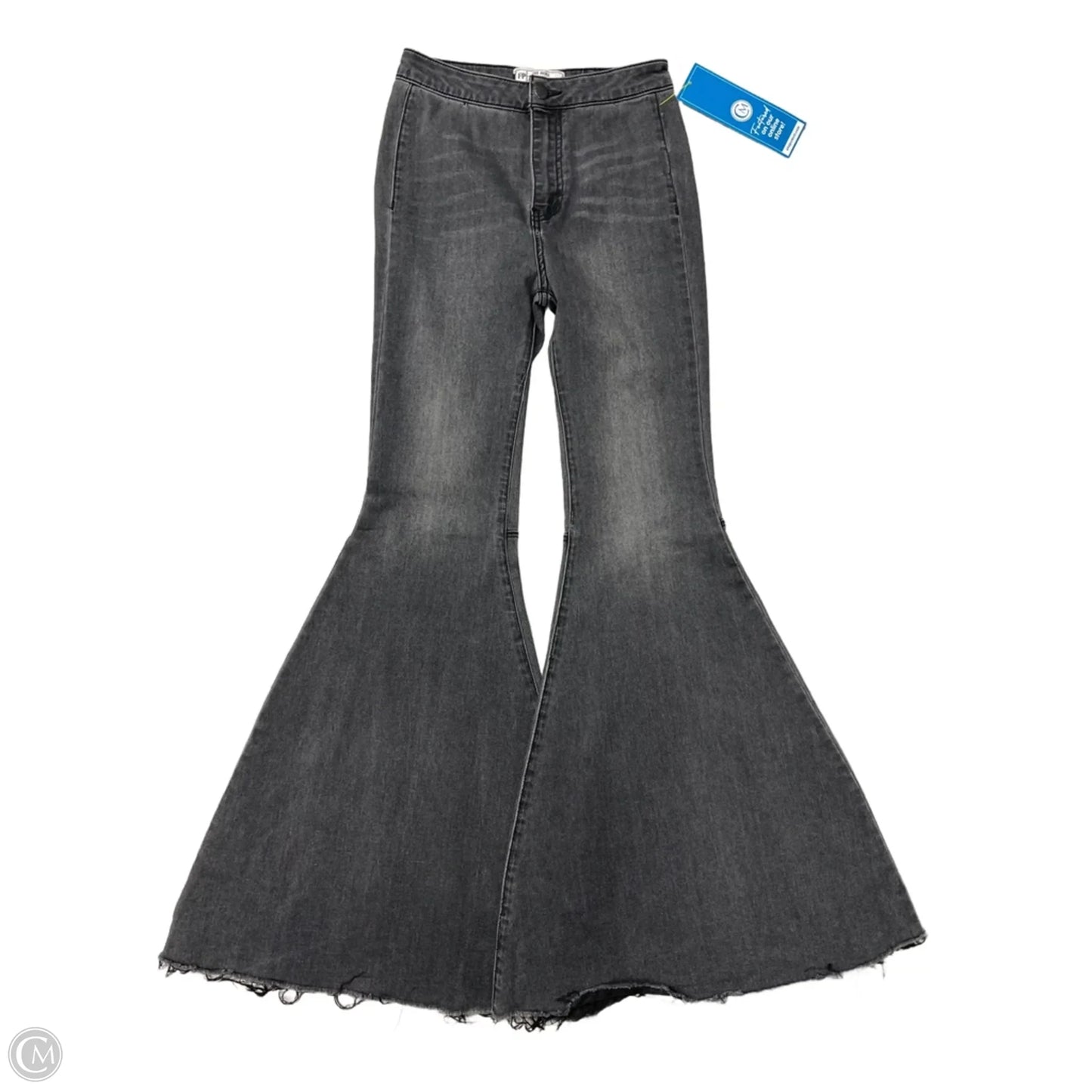 Jeans Flared By Free People In Black Denim, Size: 0
