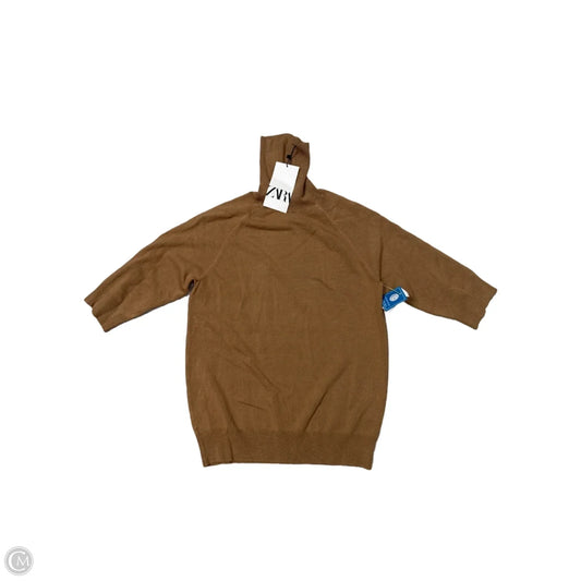 Top Long Sleeve By Zara In Brown, Size: L