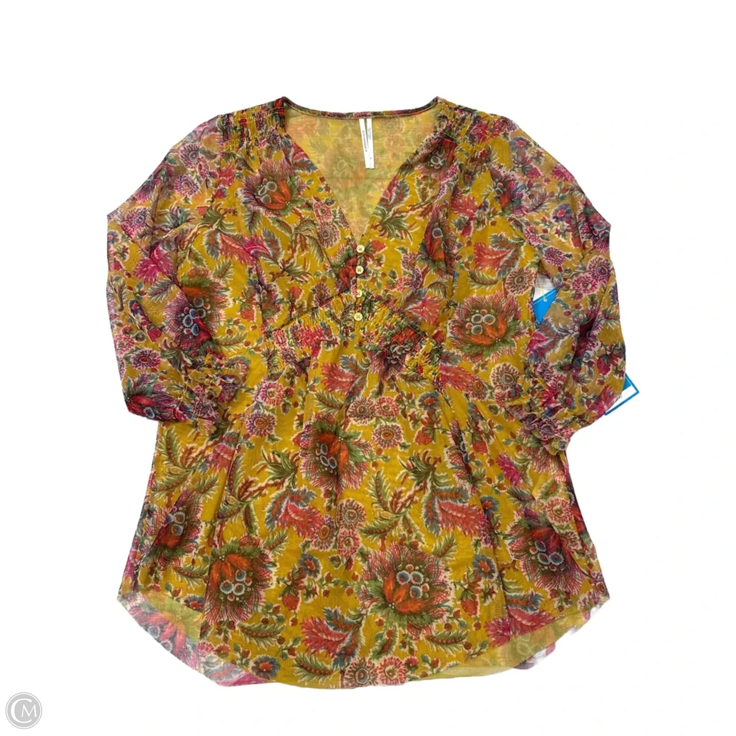 Top Long Sleeve By Anthropologie In Yellow, Size: S