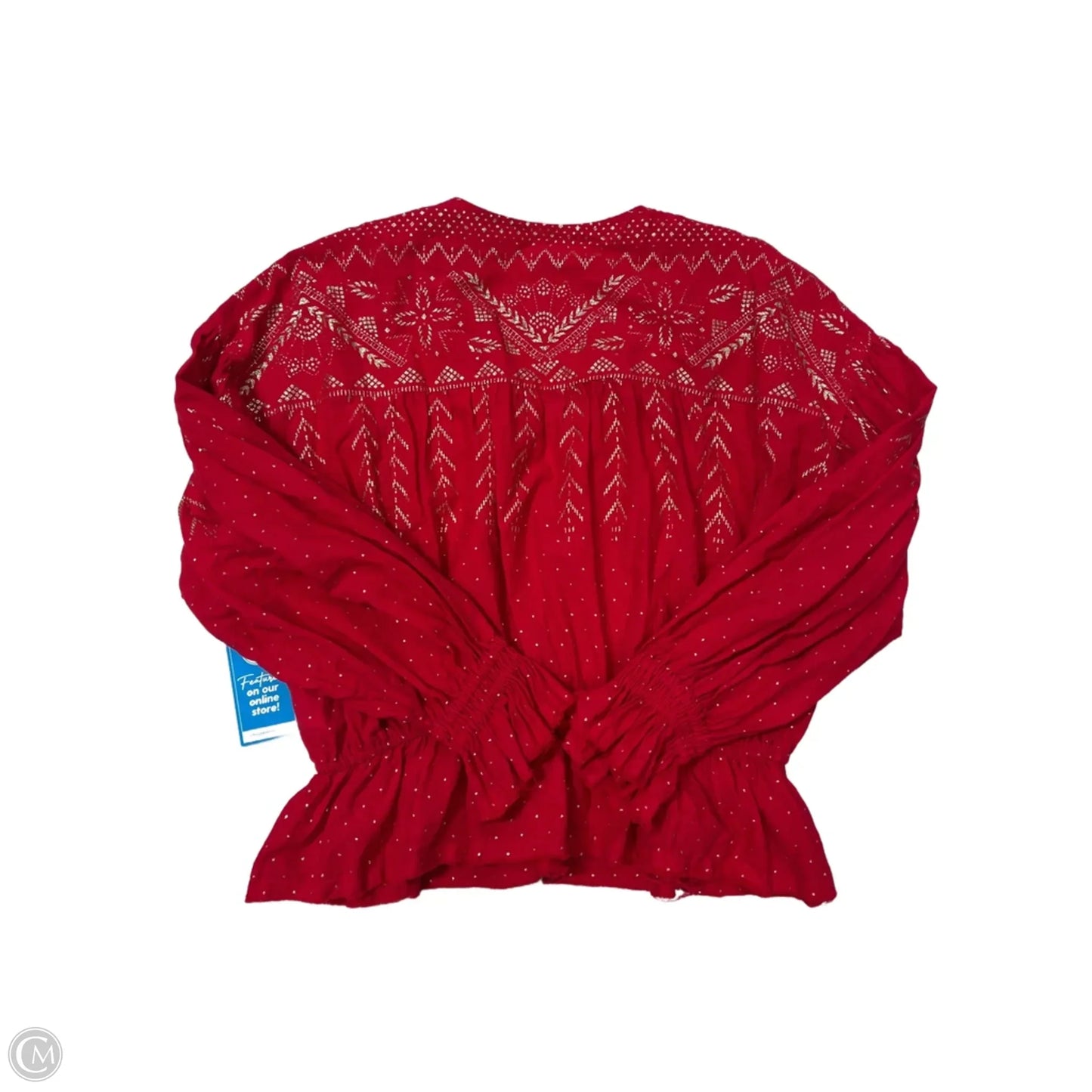 Top Long Sleeve By Free People In Gold & Red, Size: Sp