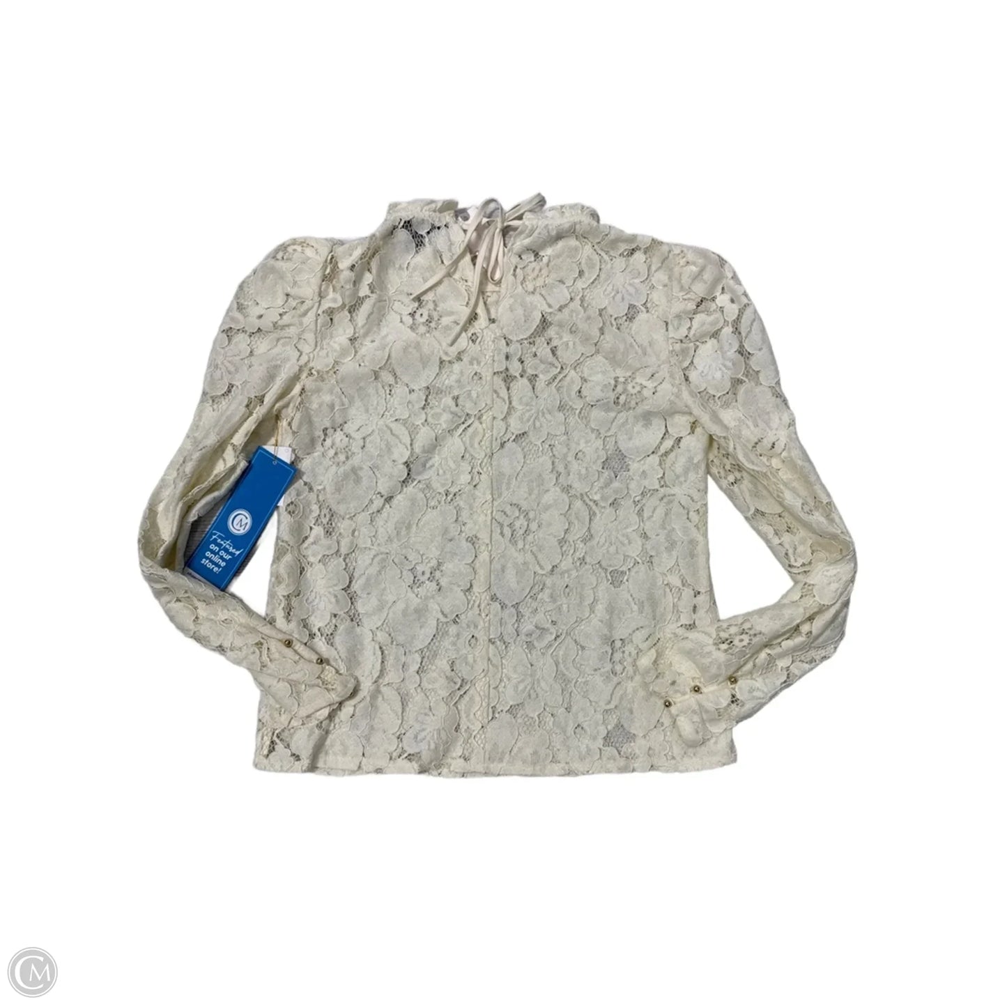 Top Long Sleeve By Anthropologie In Cream, Size: S