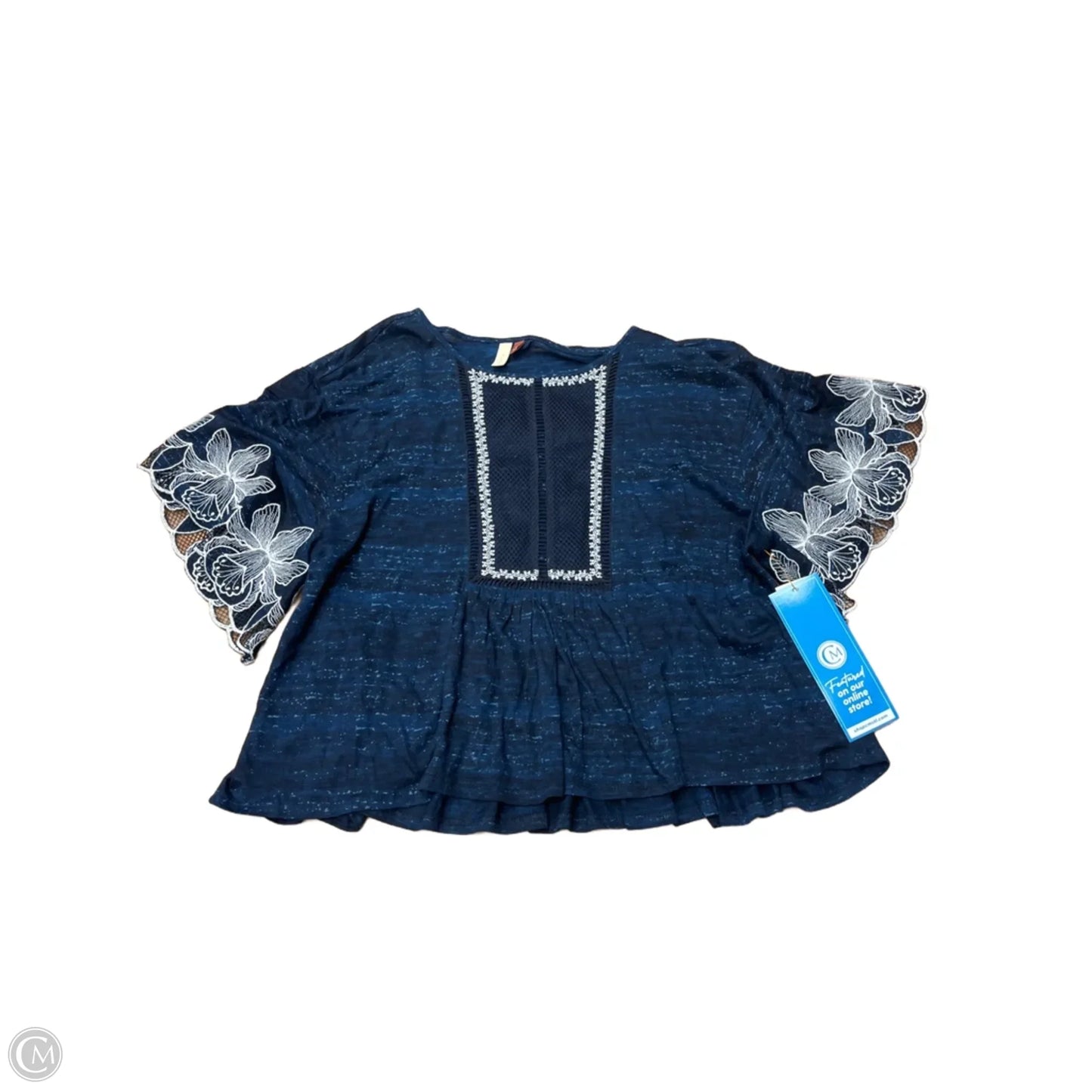 Top Short Sleeve By Pilcro In Navy, Size: Xs