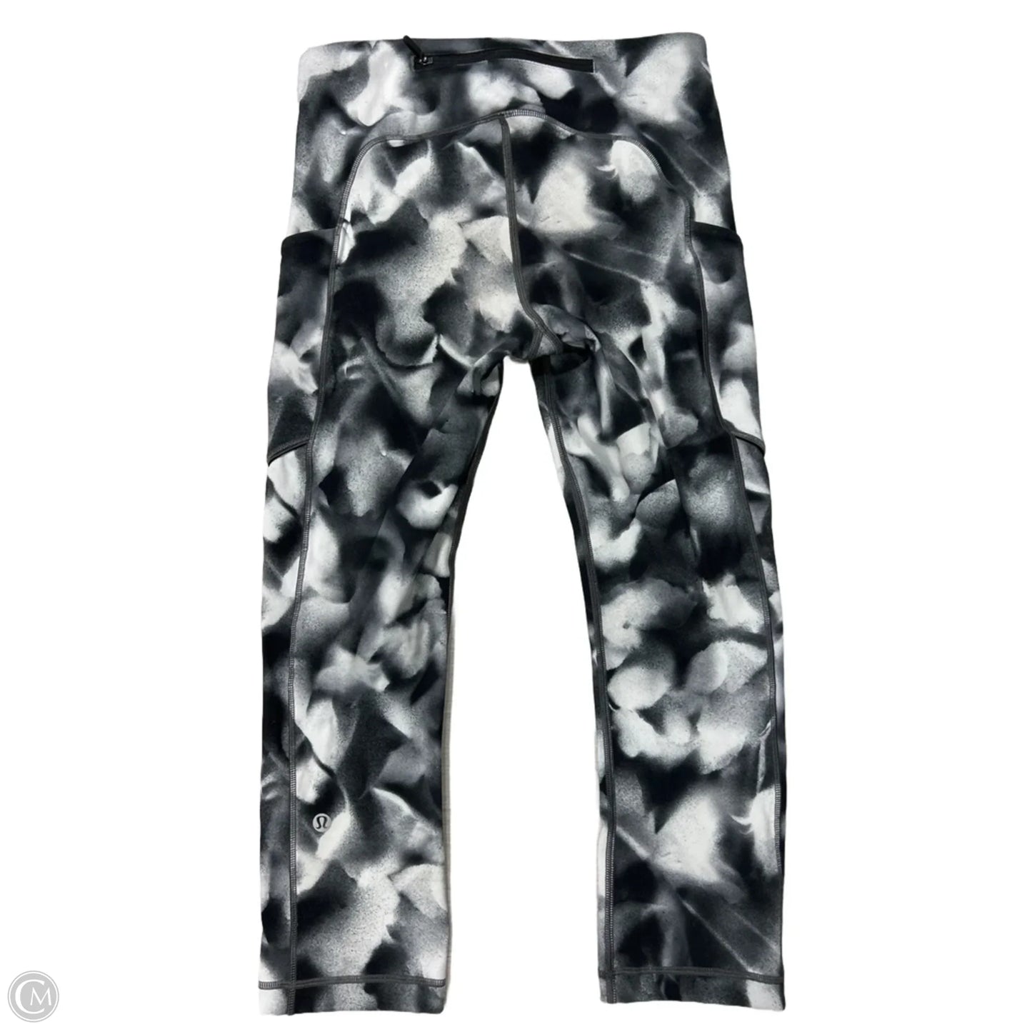 Athletic Capris By Lululemon In Black & White, Size: S