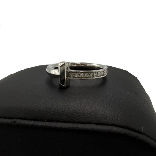Tiffany and Company 18K T1 Diamond Luxury Ring, Size: 6.5