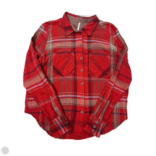 Top Long Sleeve By Free People In Red, Size: S