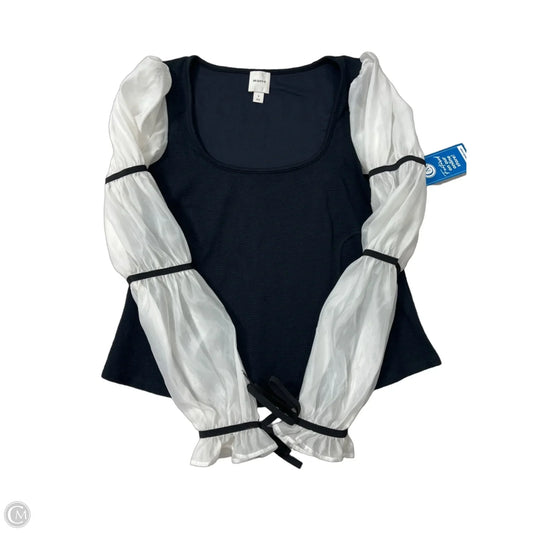Top Long Sleeve By Maeve In Black & White, Size: S