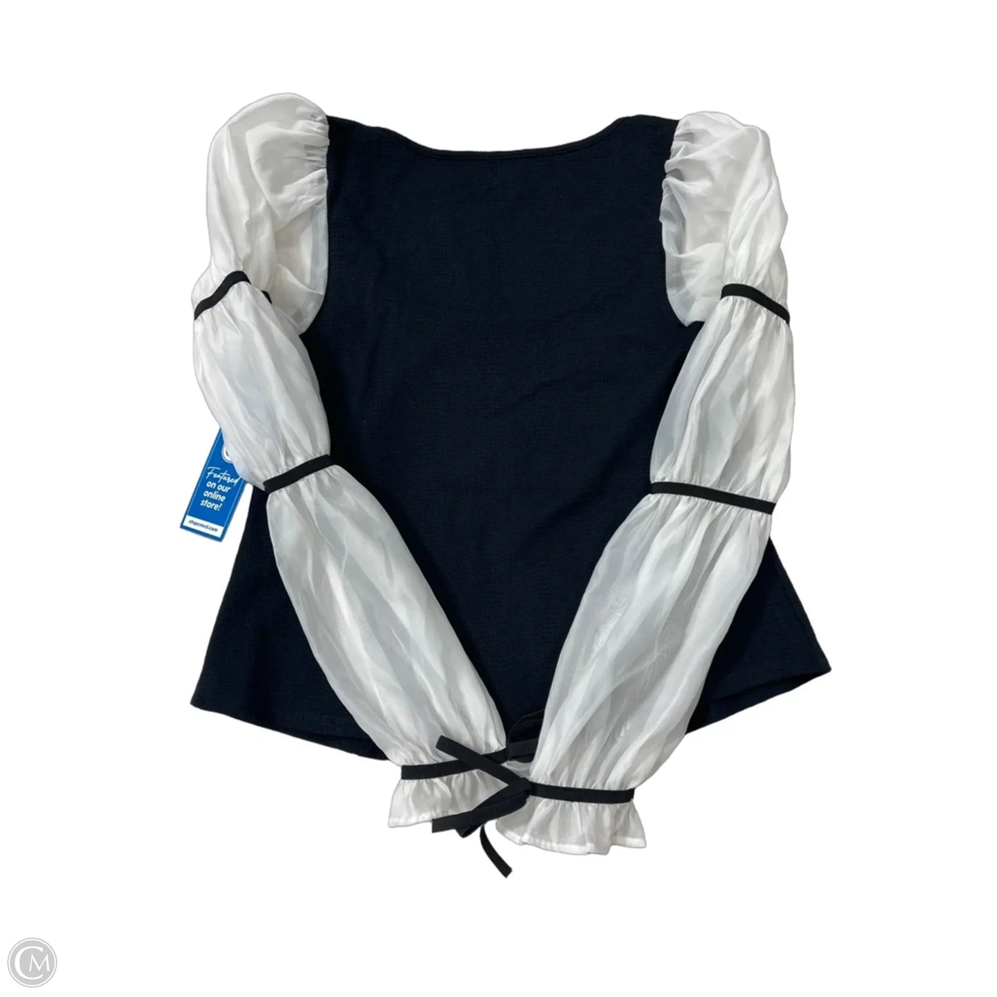 Top Long Sleeve By Maeve In Black & White, Size: S