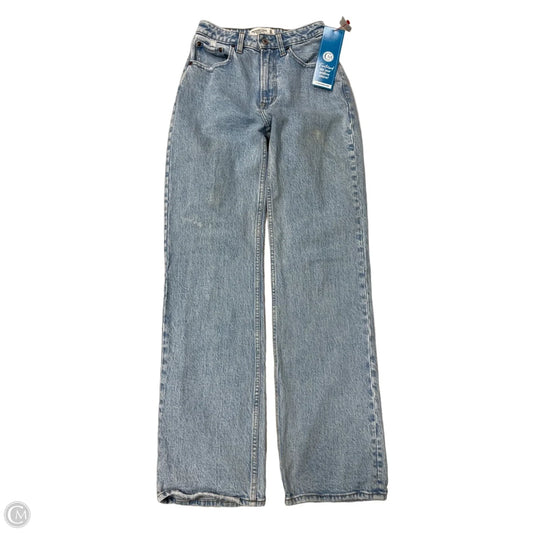 Jeans Straight By Abercrombie And Fitch In Blue Denim, Size: 0p