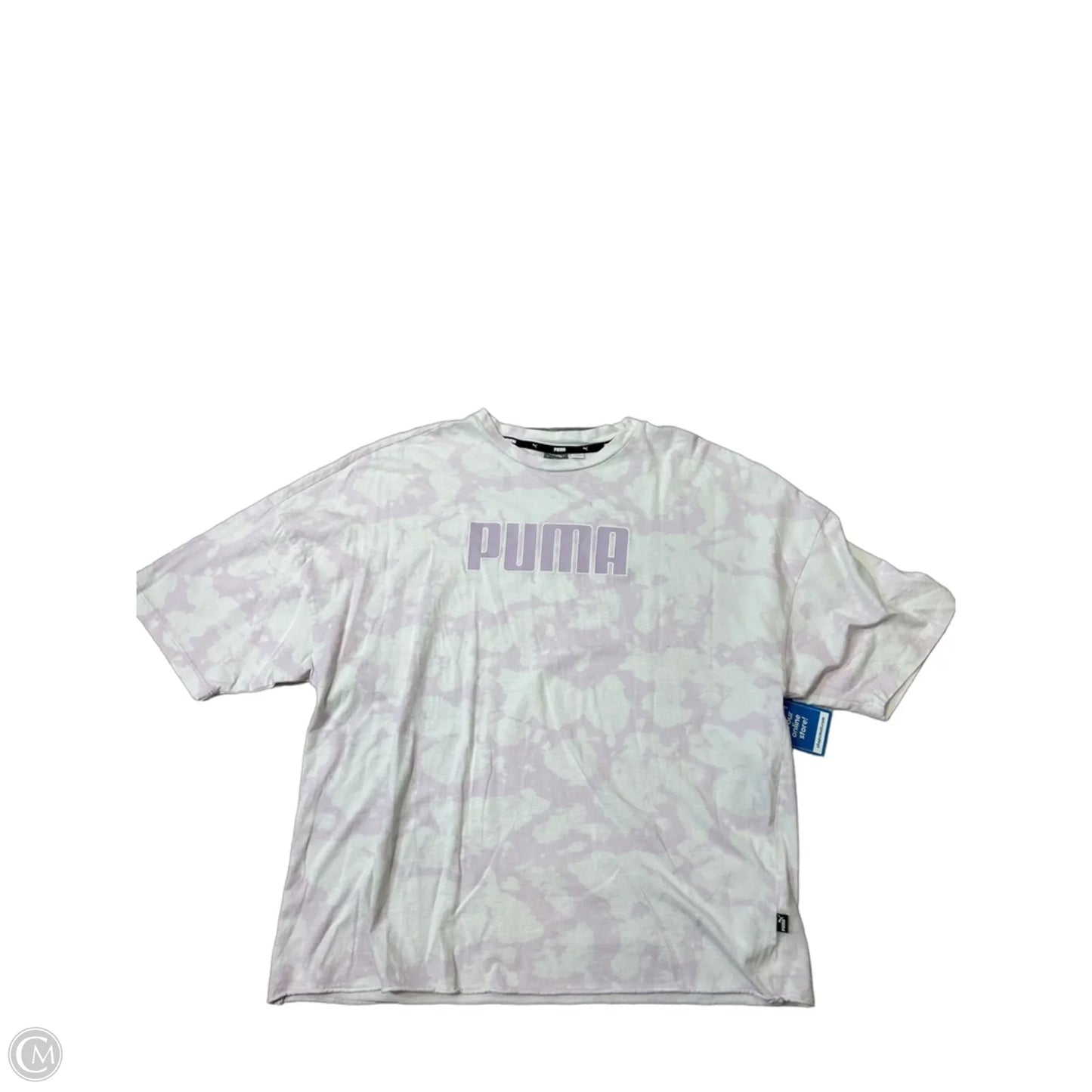 Athletic Top Short Sleeve By Puma In Purple, Size: L