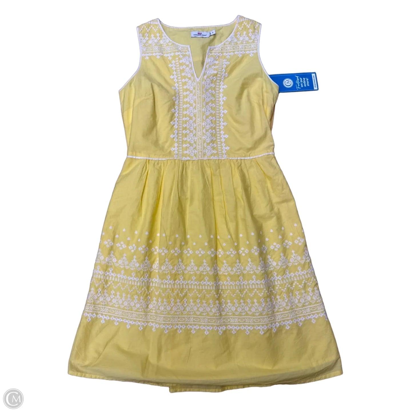 Dress Casual Short By Vineyard Vines In White & Yellow, Size: Xs