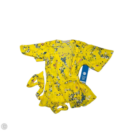 Top Short Sleeve By Loft In Yellow, Size: Xsp