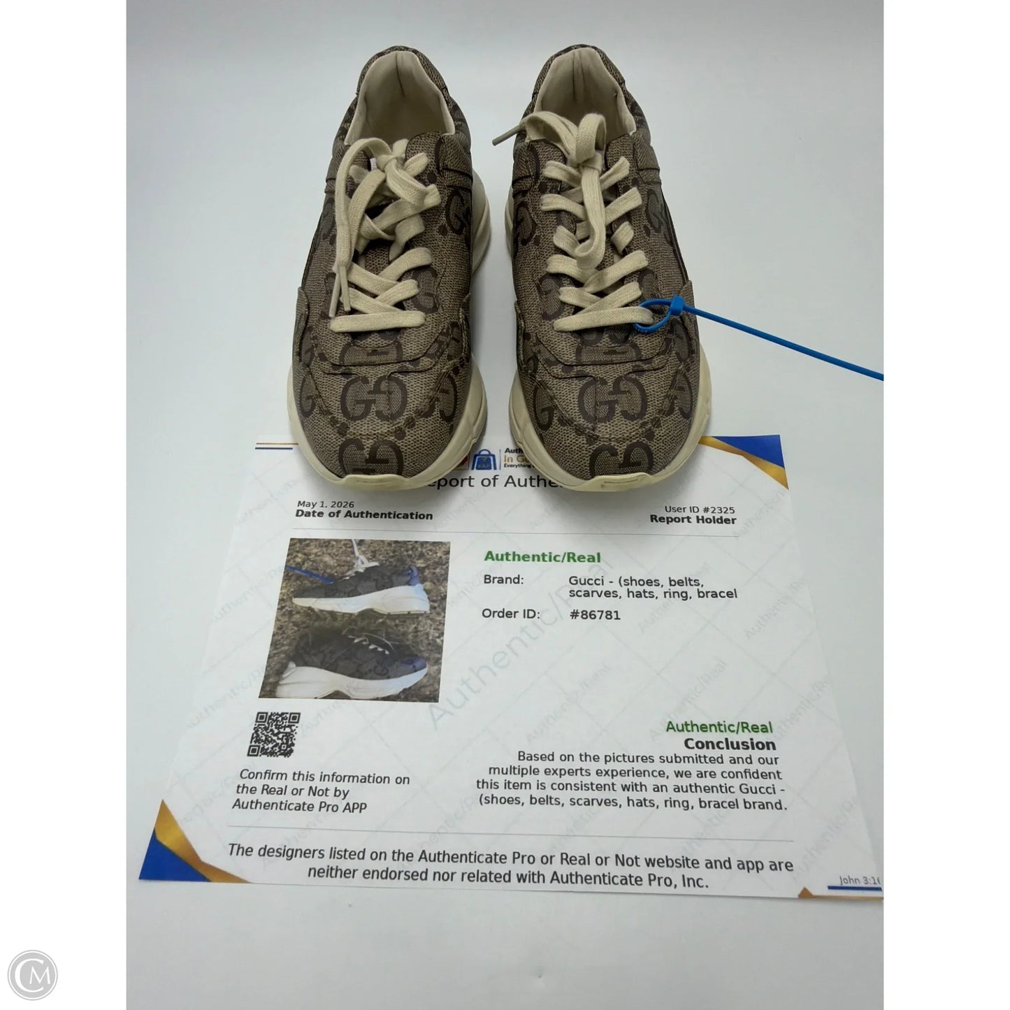 Gucci 100 Rythom GG Luxury Sneakers, Size: 6.5