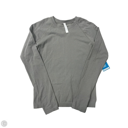 Athletic Top Long Sleeve Crewneck By Athleta In Silver, Size: M