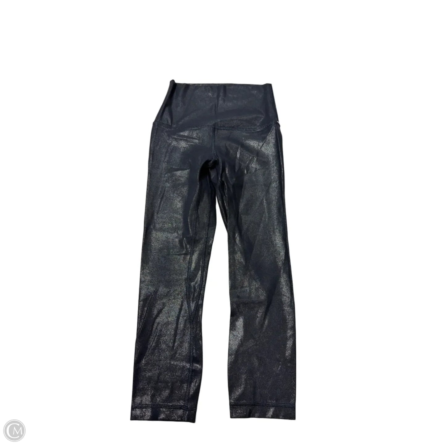 Athletic Leggings Capris By Lululemon In Black & Silver, Size: Xs