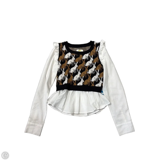 Top Long Sleeve By Maeve In Brown & White, Size: Xs