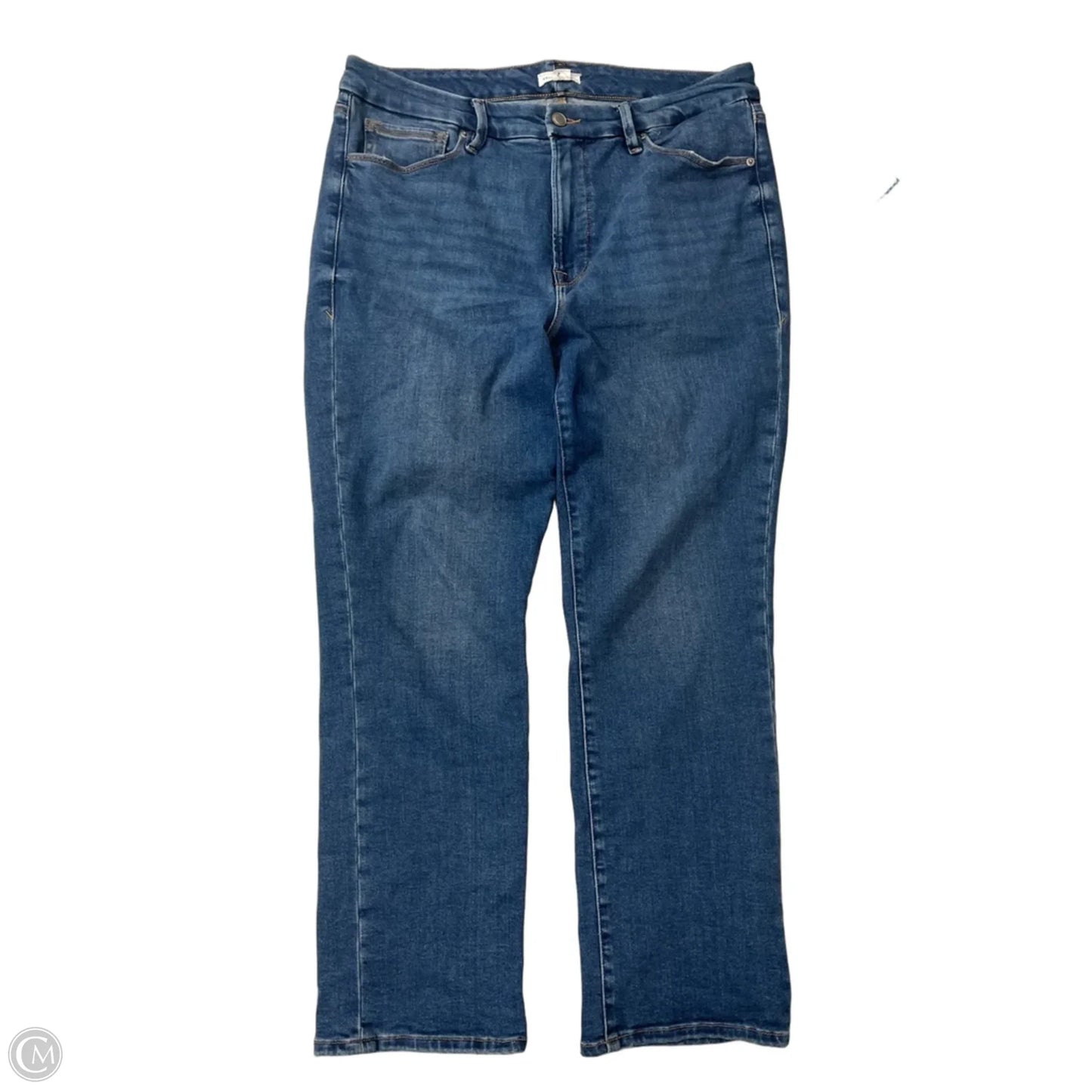 Jeans Straight By Good American In Blue Denim, Size: 16